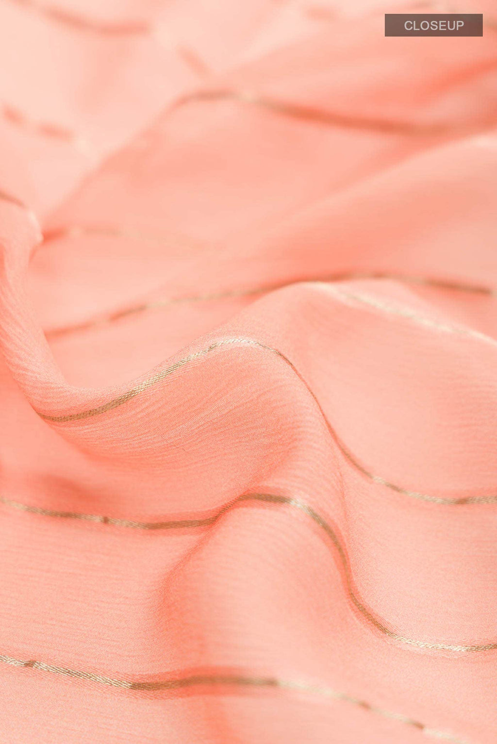 Peach Mysore Chiffon Saree