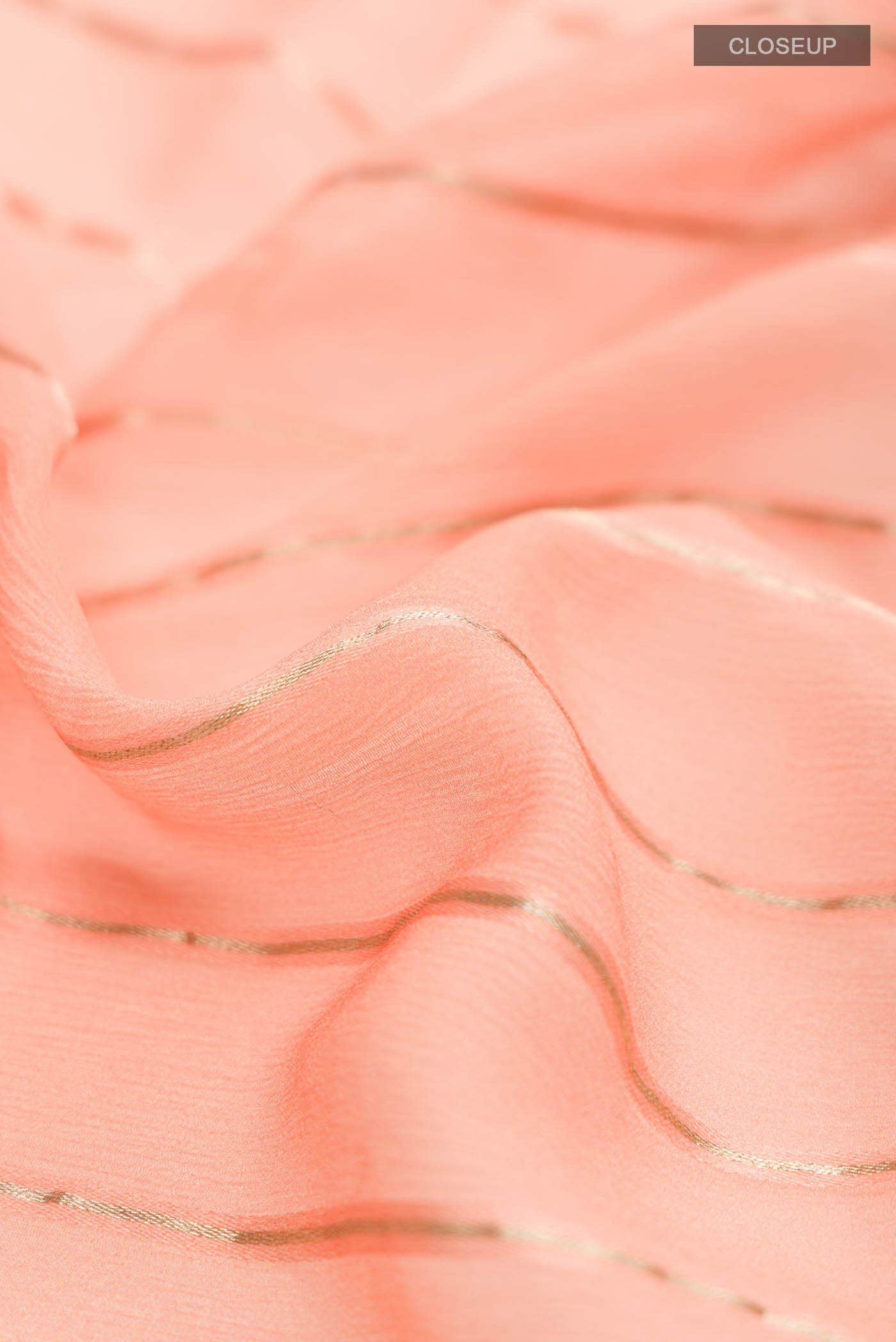 Peach Mysore Chiffon Saree