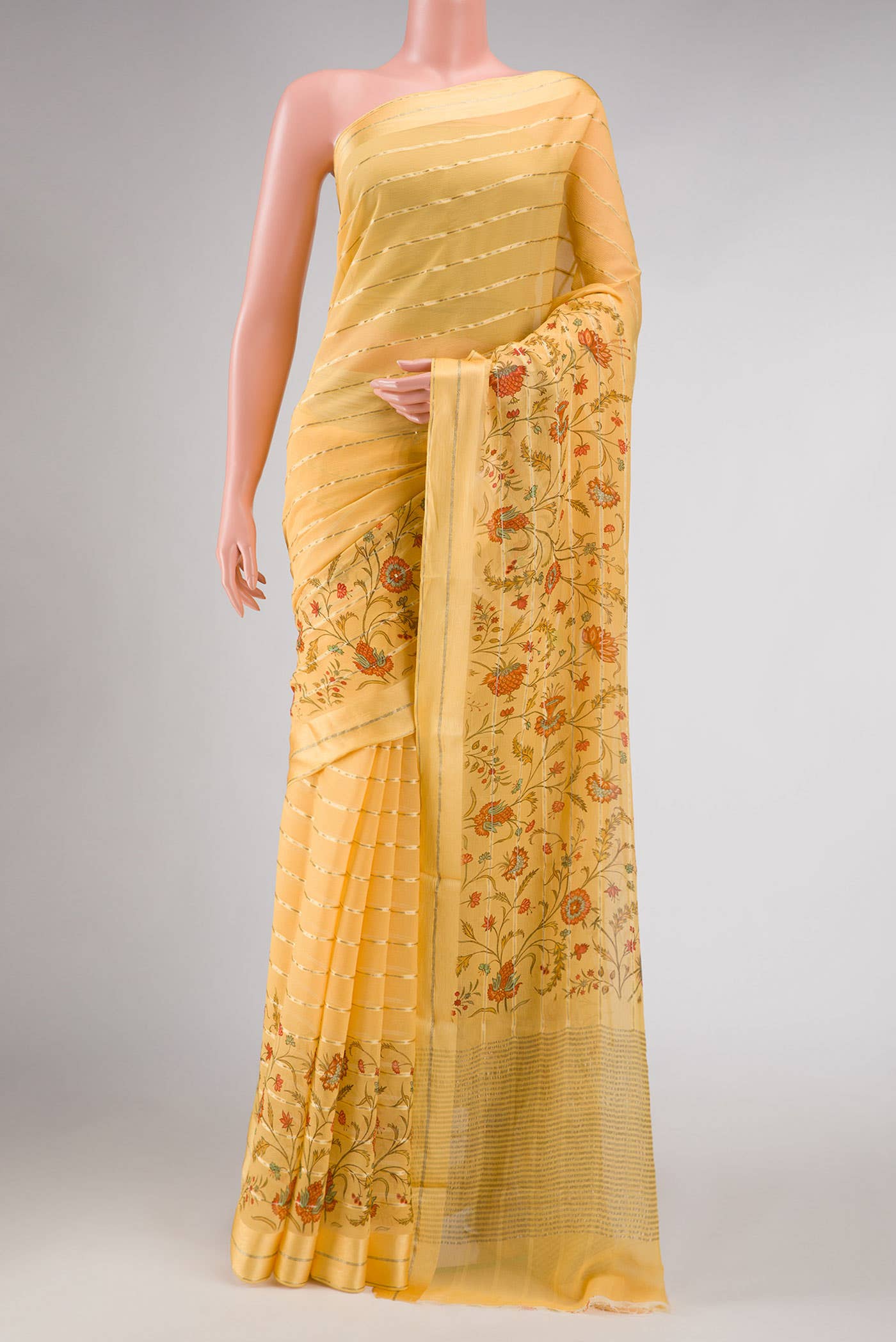 Gold Mysore Georgette Saree