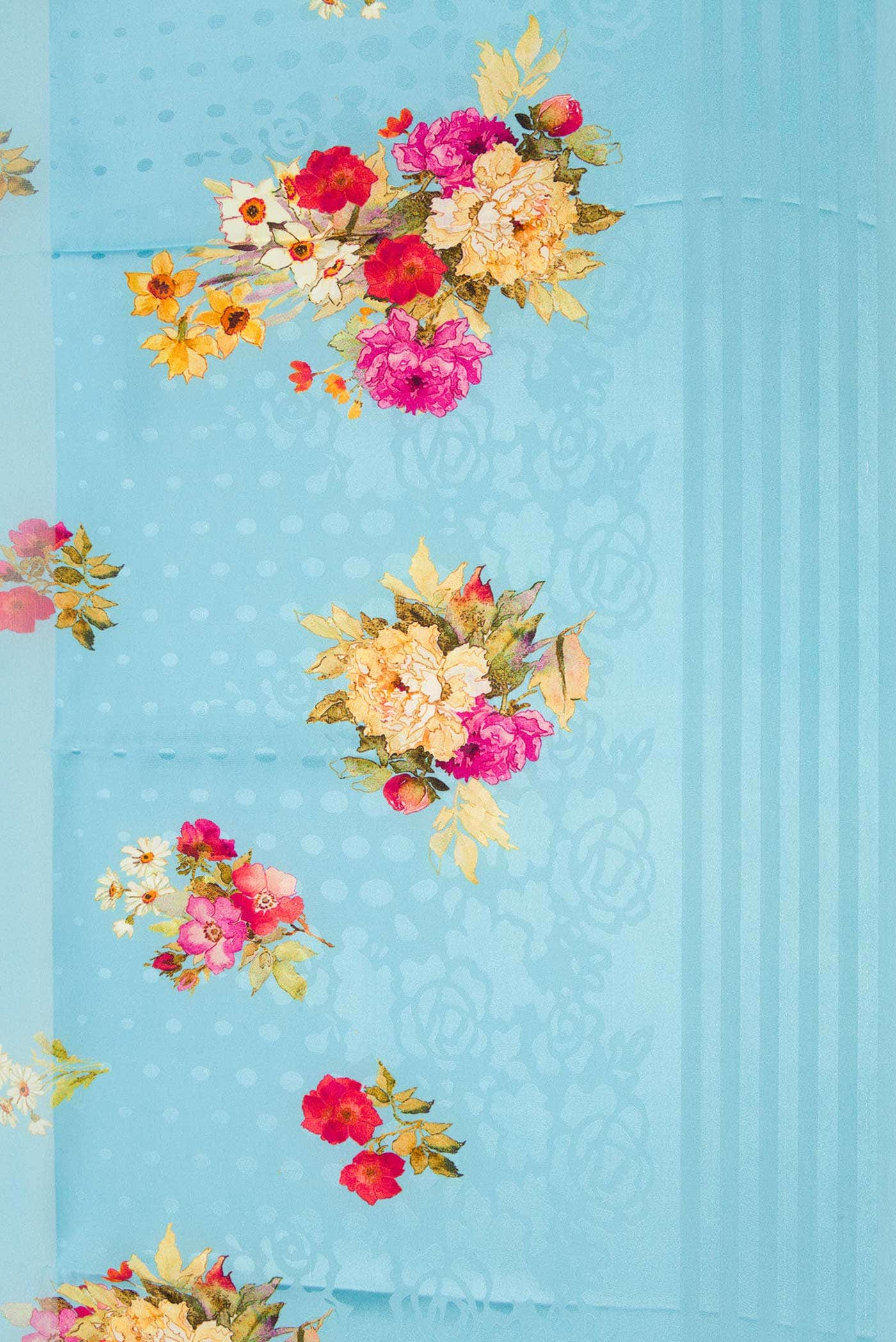 Sky Blue Mysore Georgette Saree