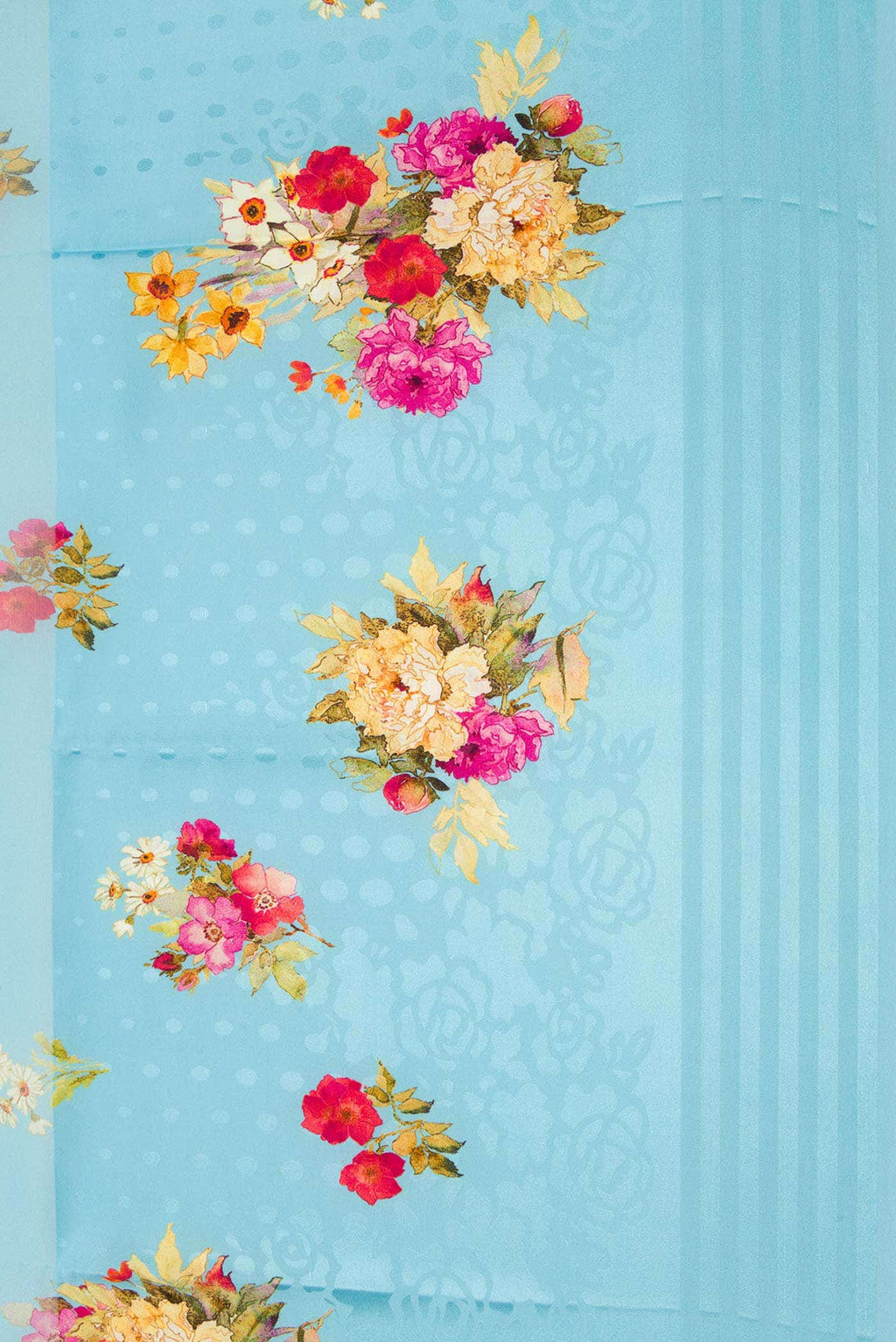 Sky Blue Mysore Georgette Saree