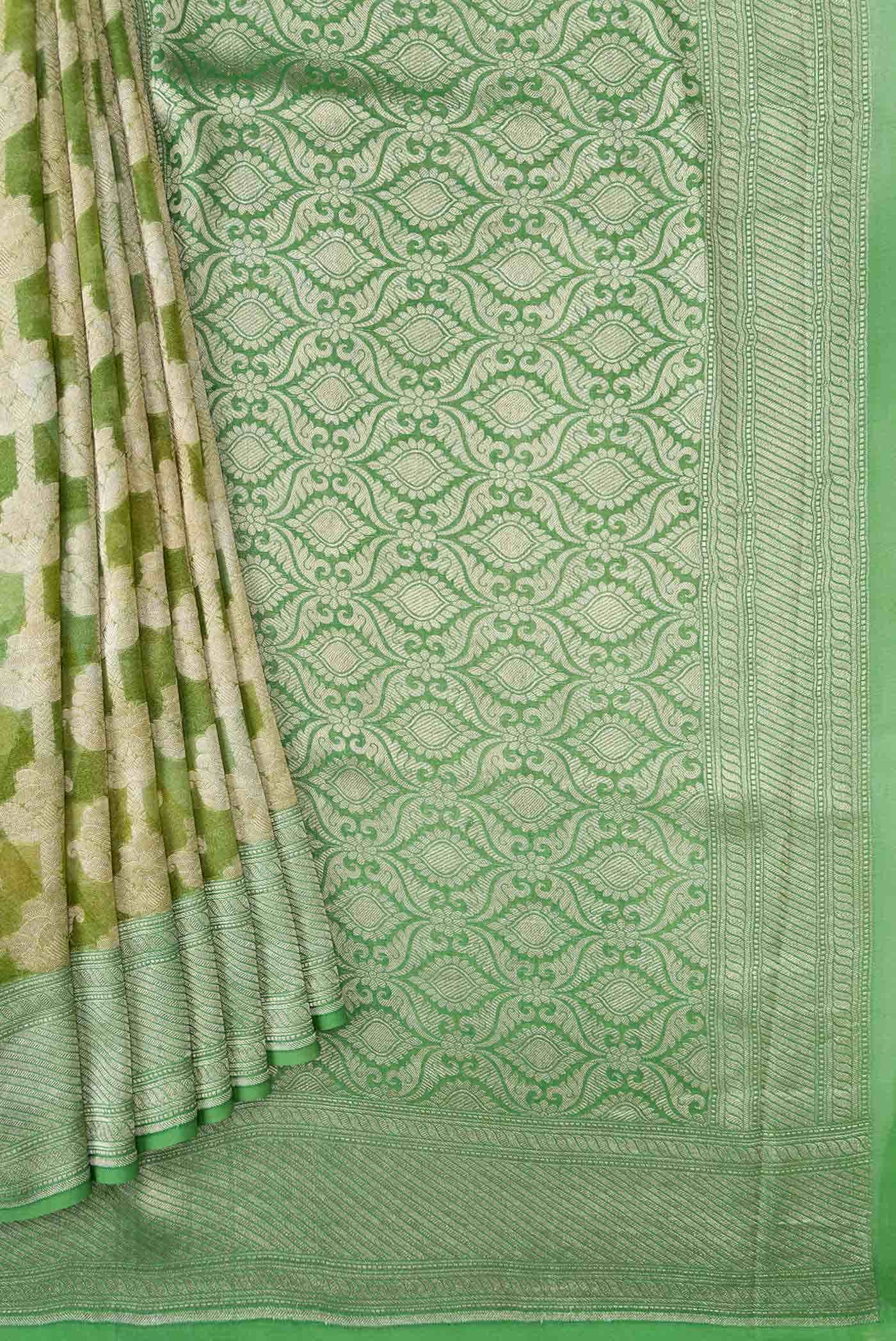 Green Mysore Georgette Saree