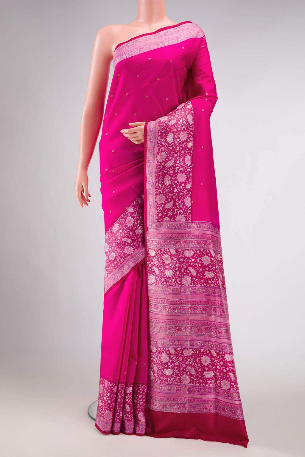 Pink Dual Tone Kanchipuram Silk Saree