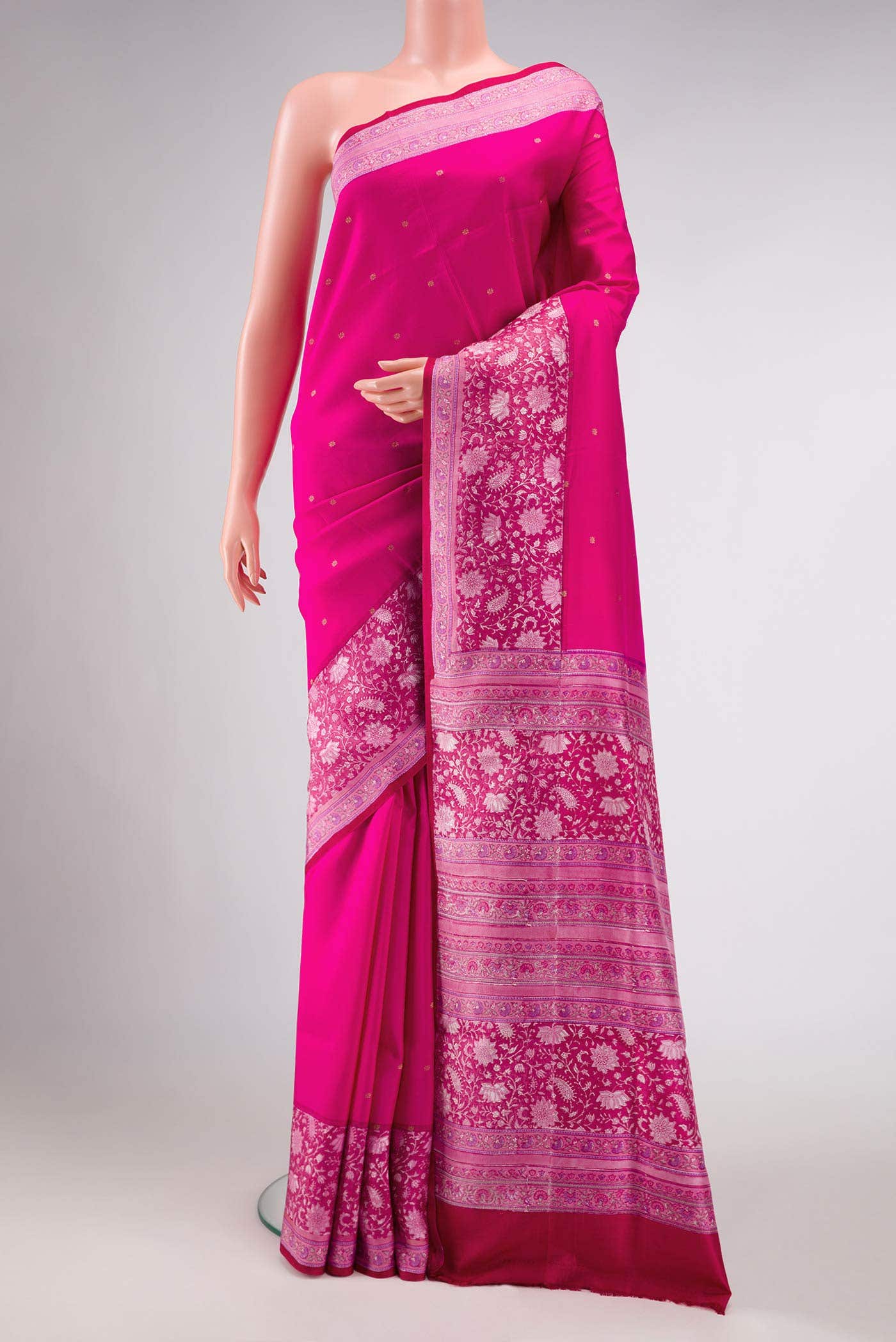 Pink Dual Tone Kanchipuram Silk Saree
