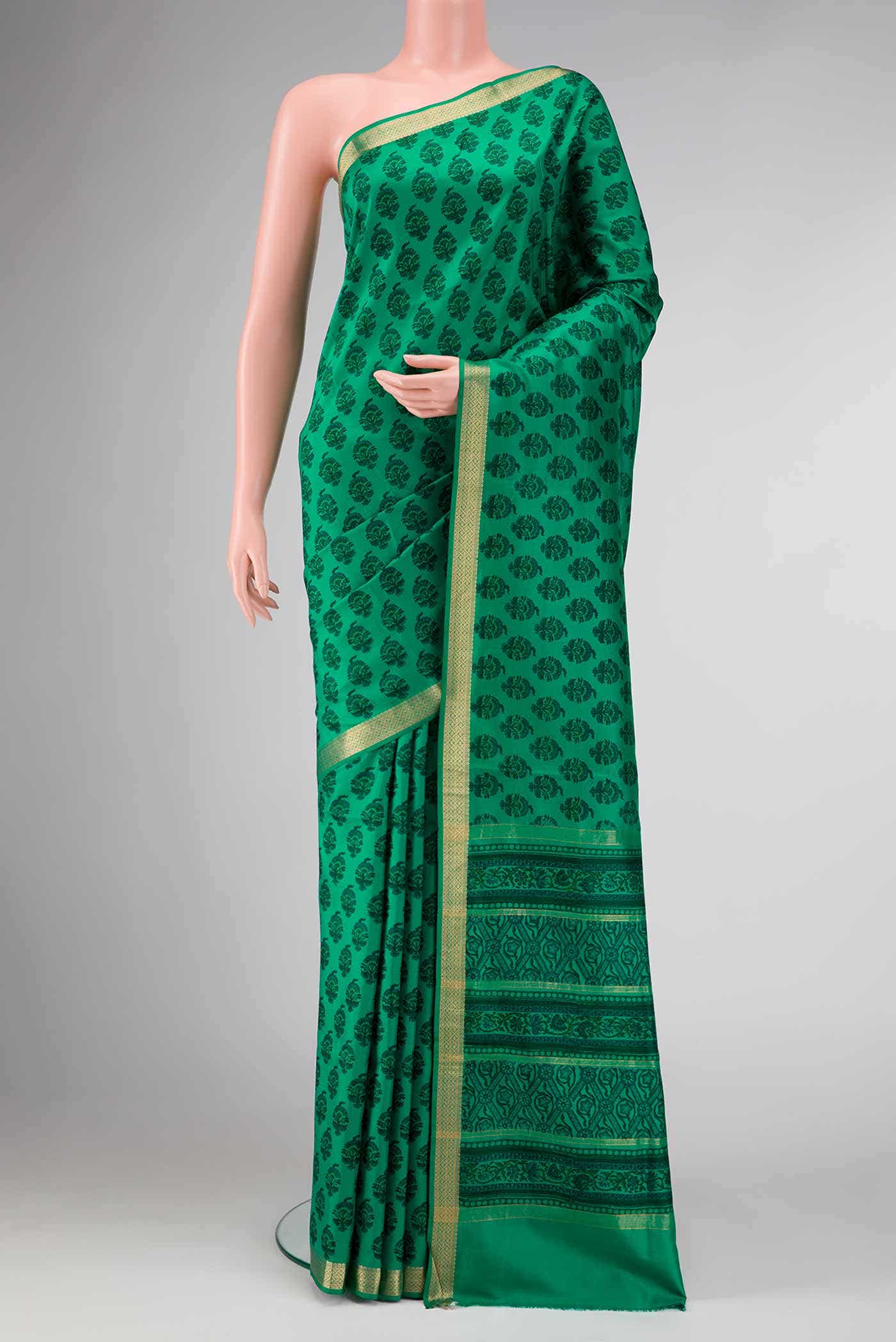Green Dual Tone Kanchipuram Silk Saree