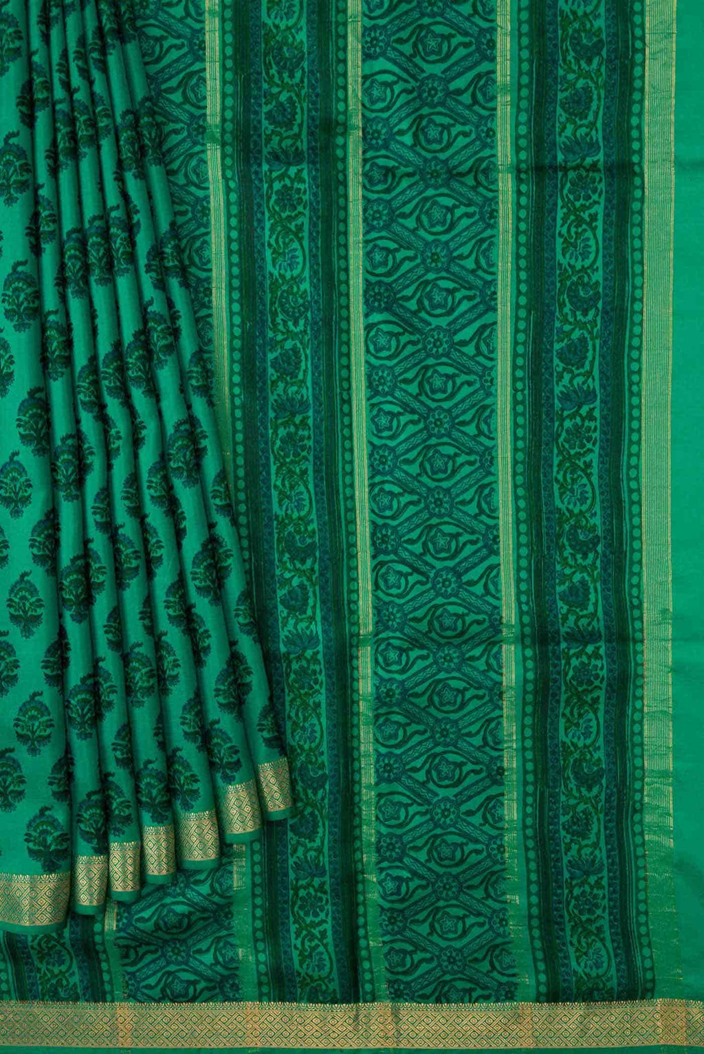Green Dual Tone Kanchipuram Silk Saree