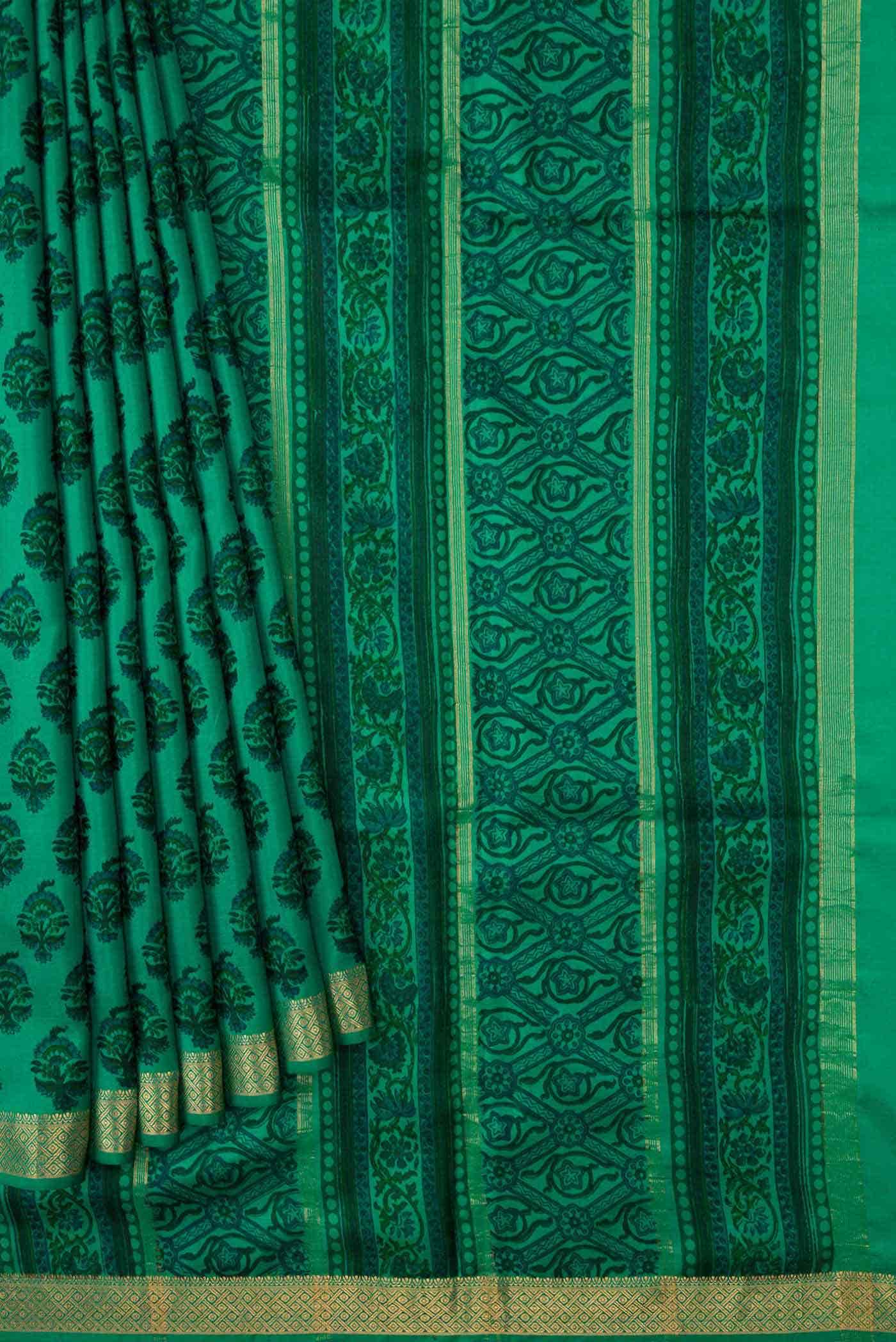 Green Dual Tone Kanchipuram Silk Saree