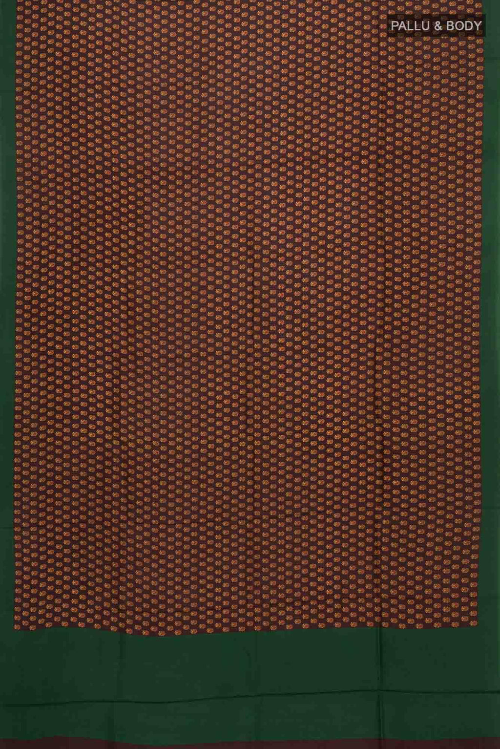 Brown Printed Silk Saree