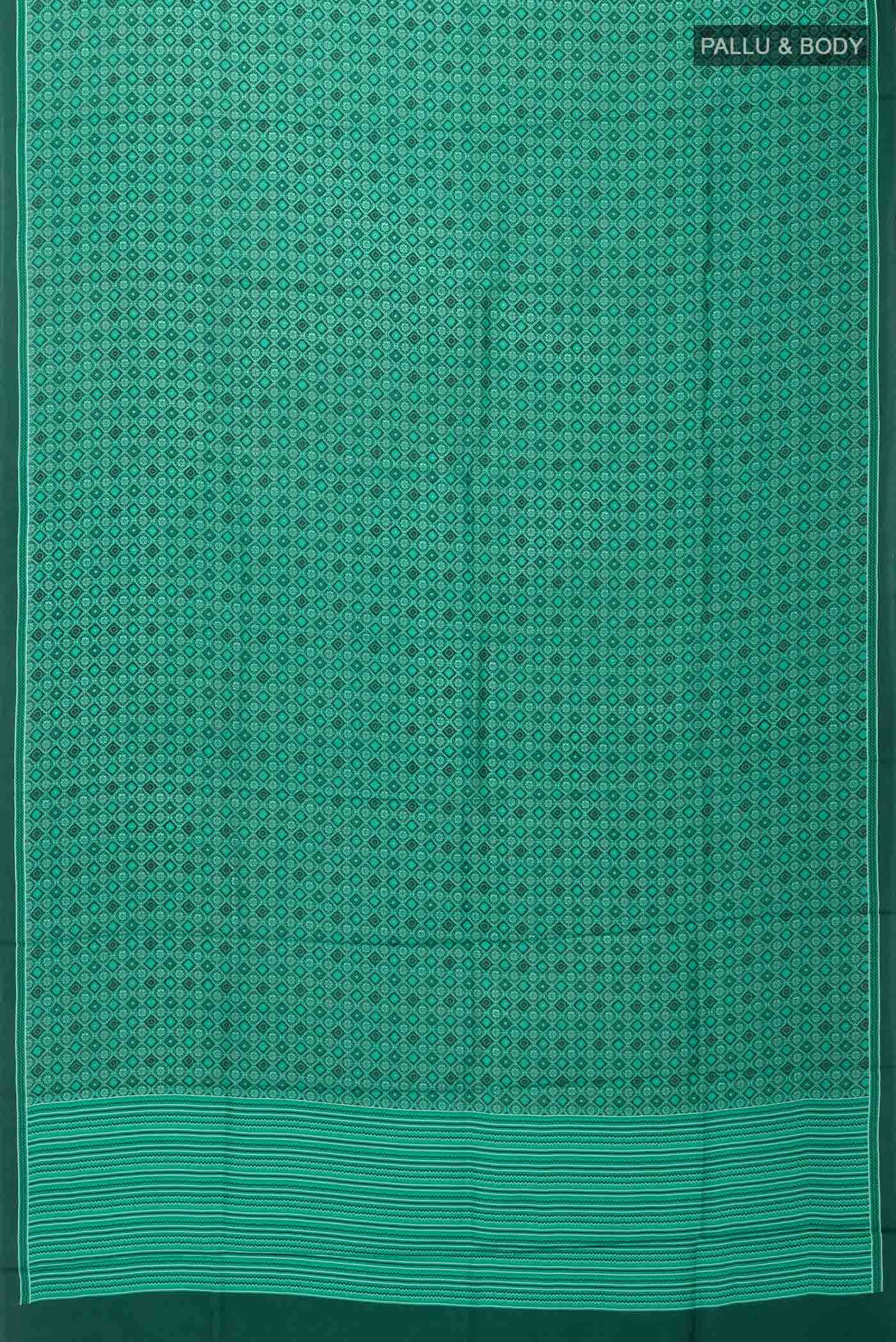 Green Printed Silk Saree