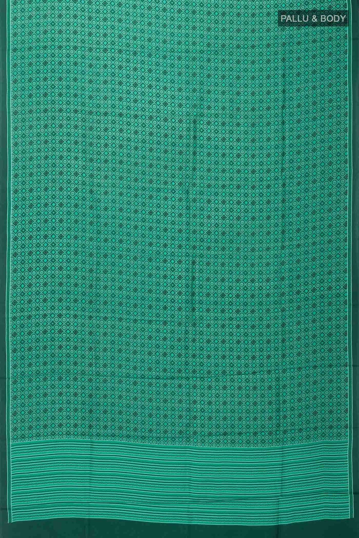 Green Printed Silk Saree