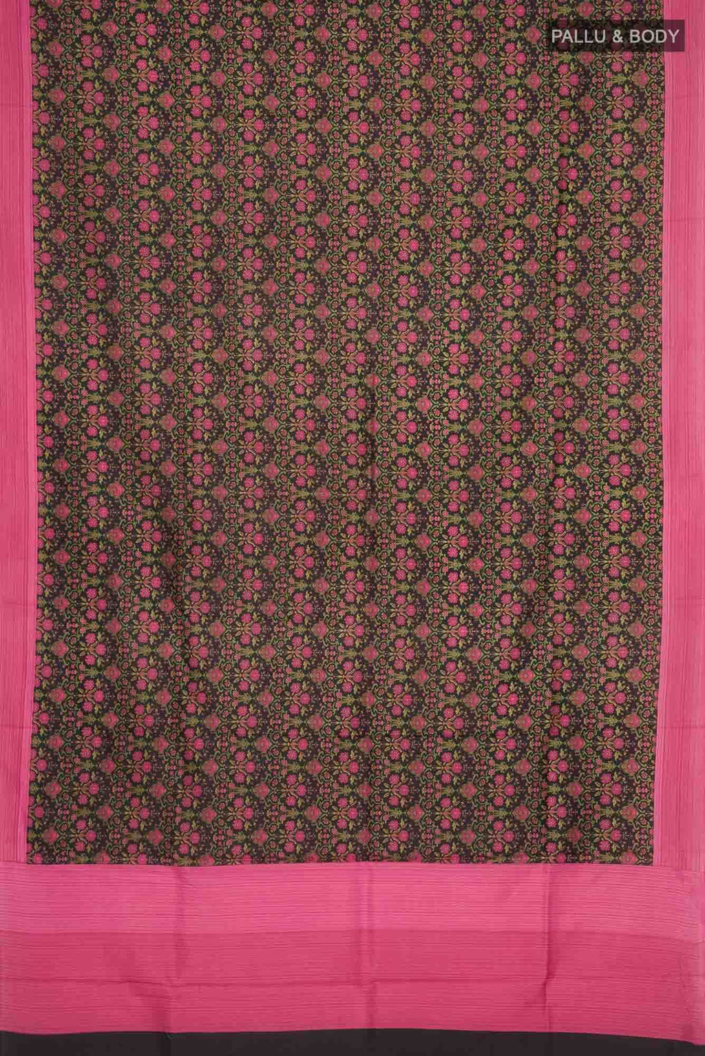 Black Printed Silk Saree