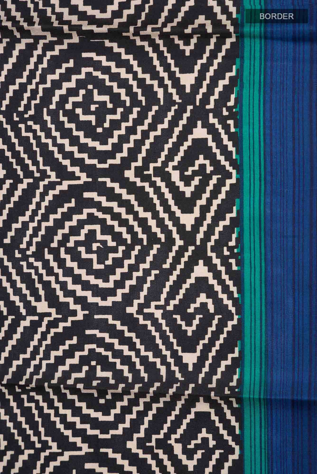 Black Printed Silk Saree