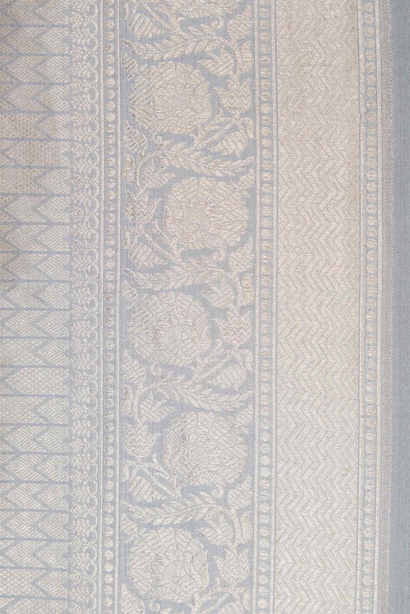 Grey Banarasi Silk Saree