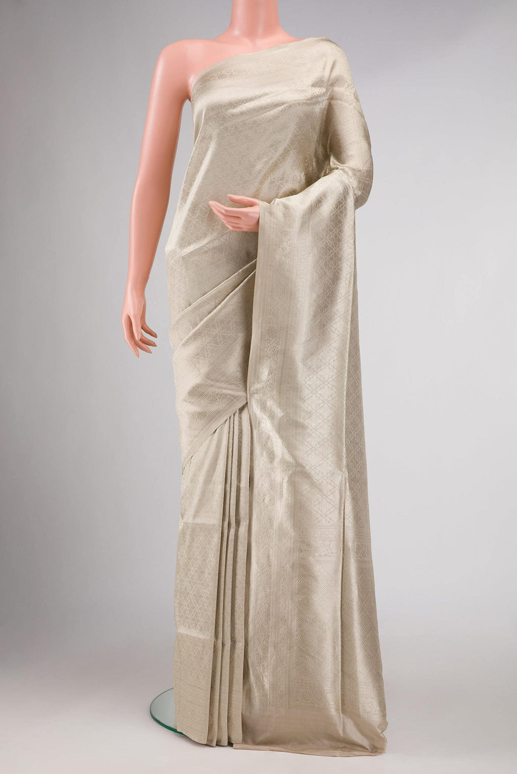 Dark Beige Banarasi Silk Saree