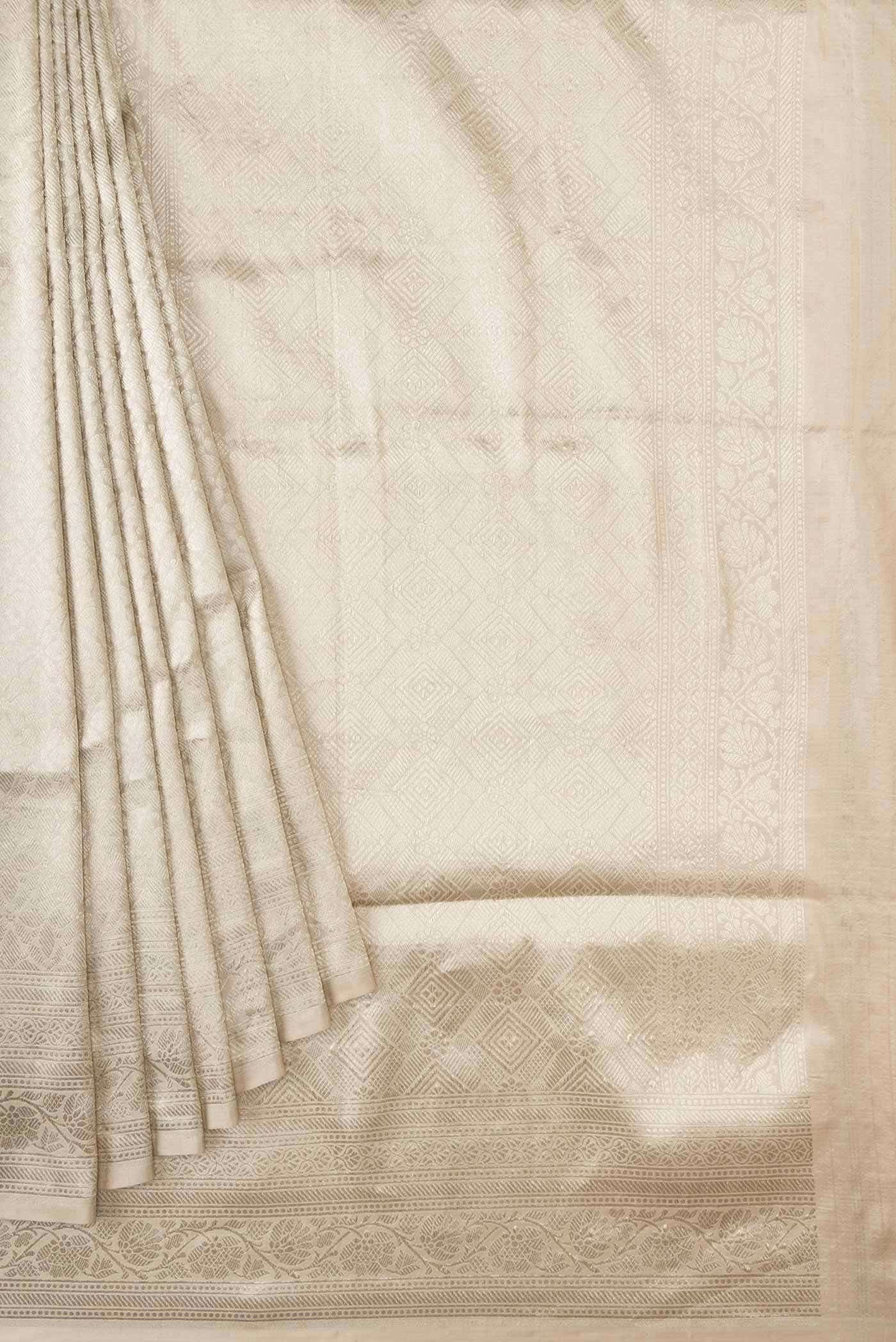 Dark Beige Banarasi Silk Saree