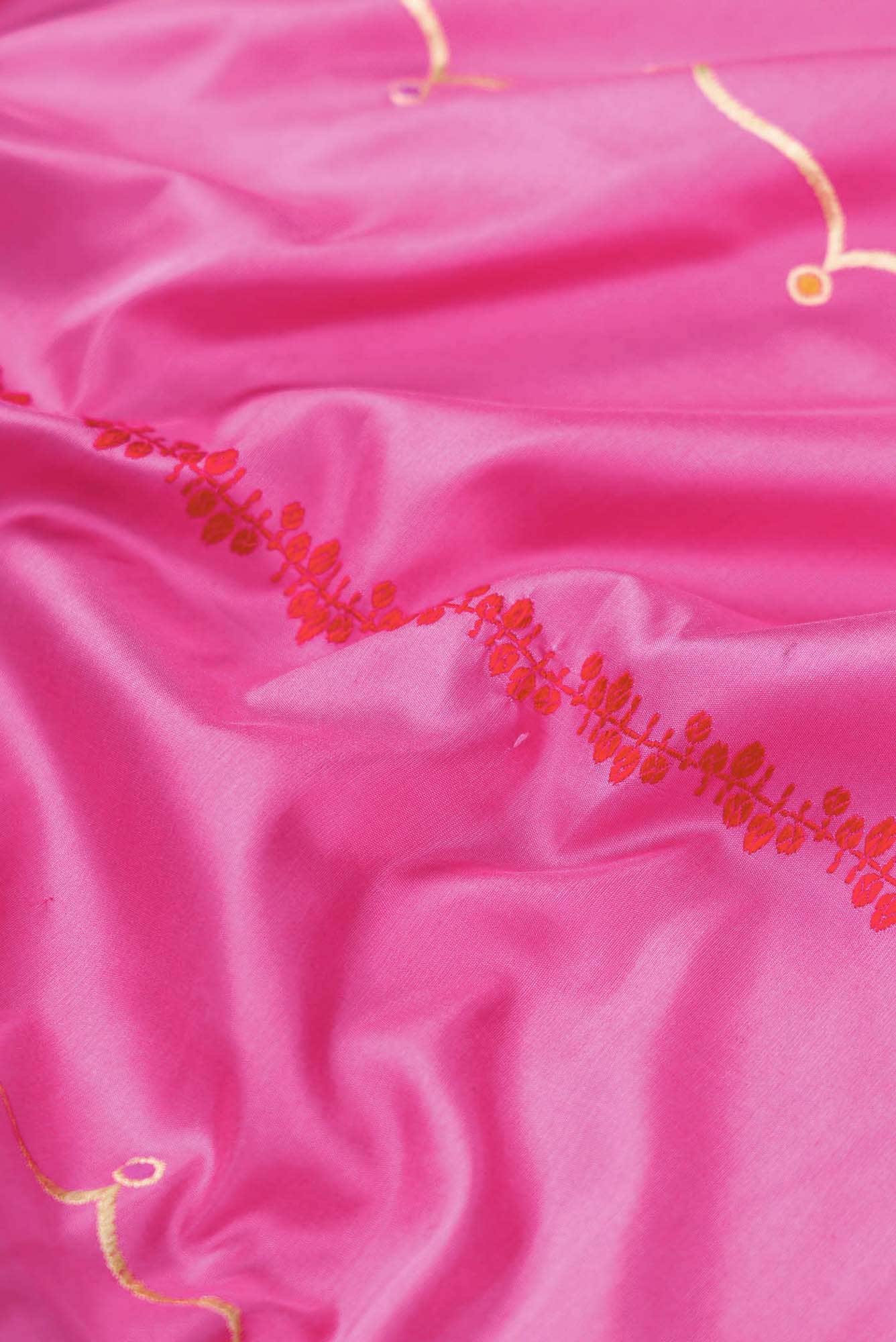 Pure Silk Pure Zari Pink Dual Tone Banarasi Saree