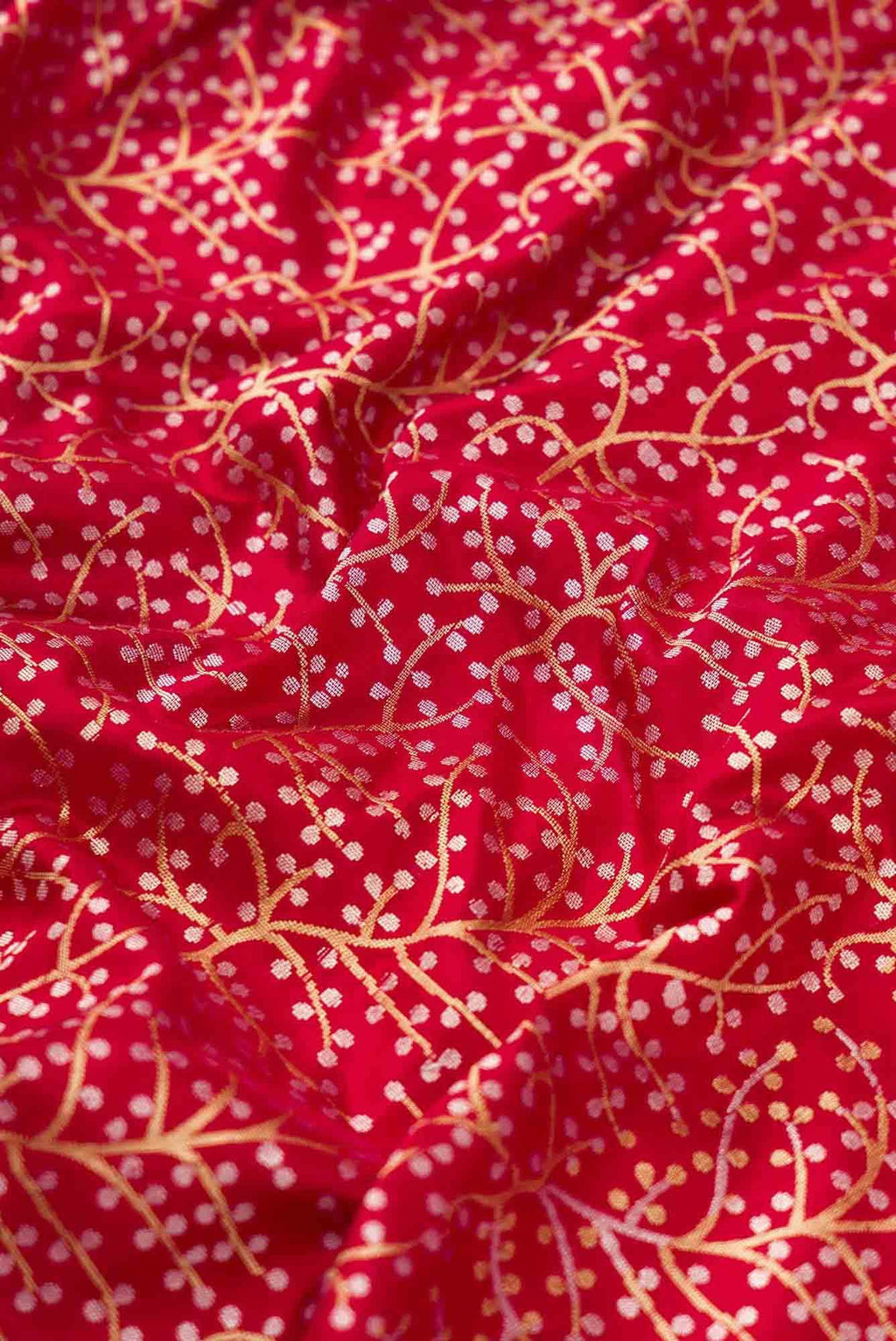 Pure Silk Pure Zari Maroon Dual Tone Banarasi Saree