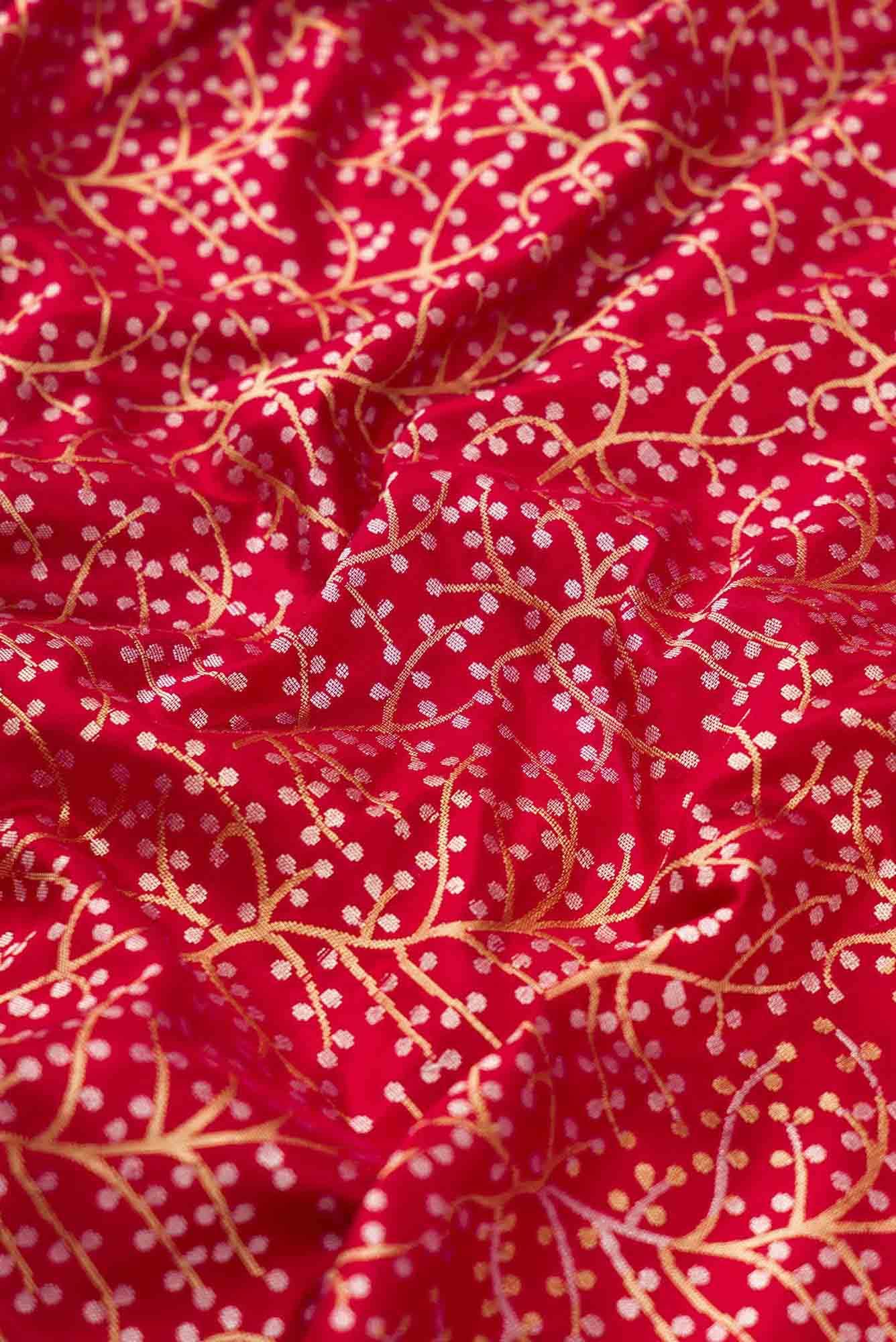 Pure Silk Pure Zari Maroon Dual Tone Banarasi Saree