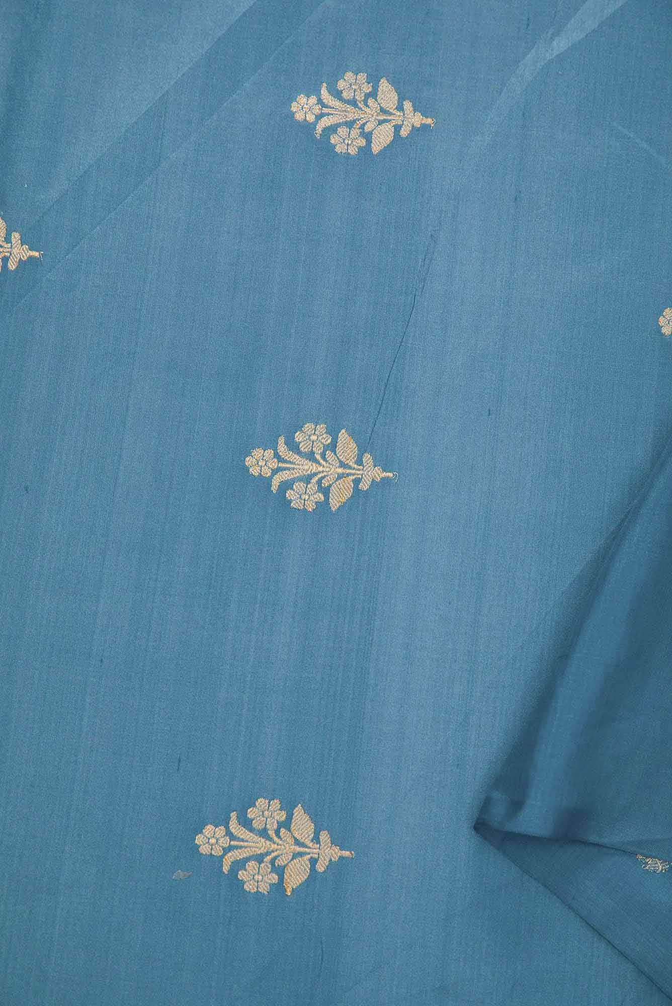 Blue Kanchipuram Silk Dress Material