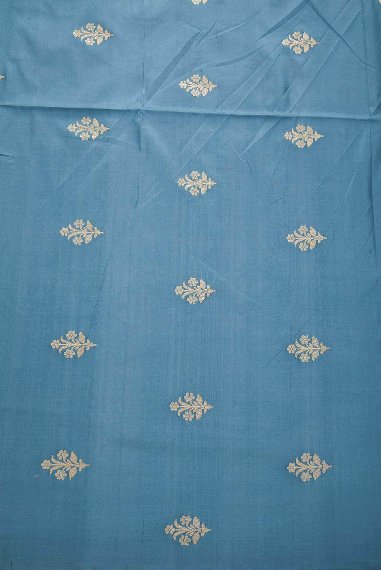 Blue Kanchipuram Silk Dress Material
