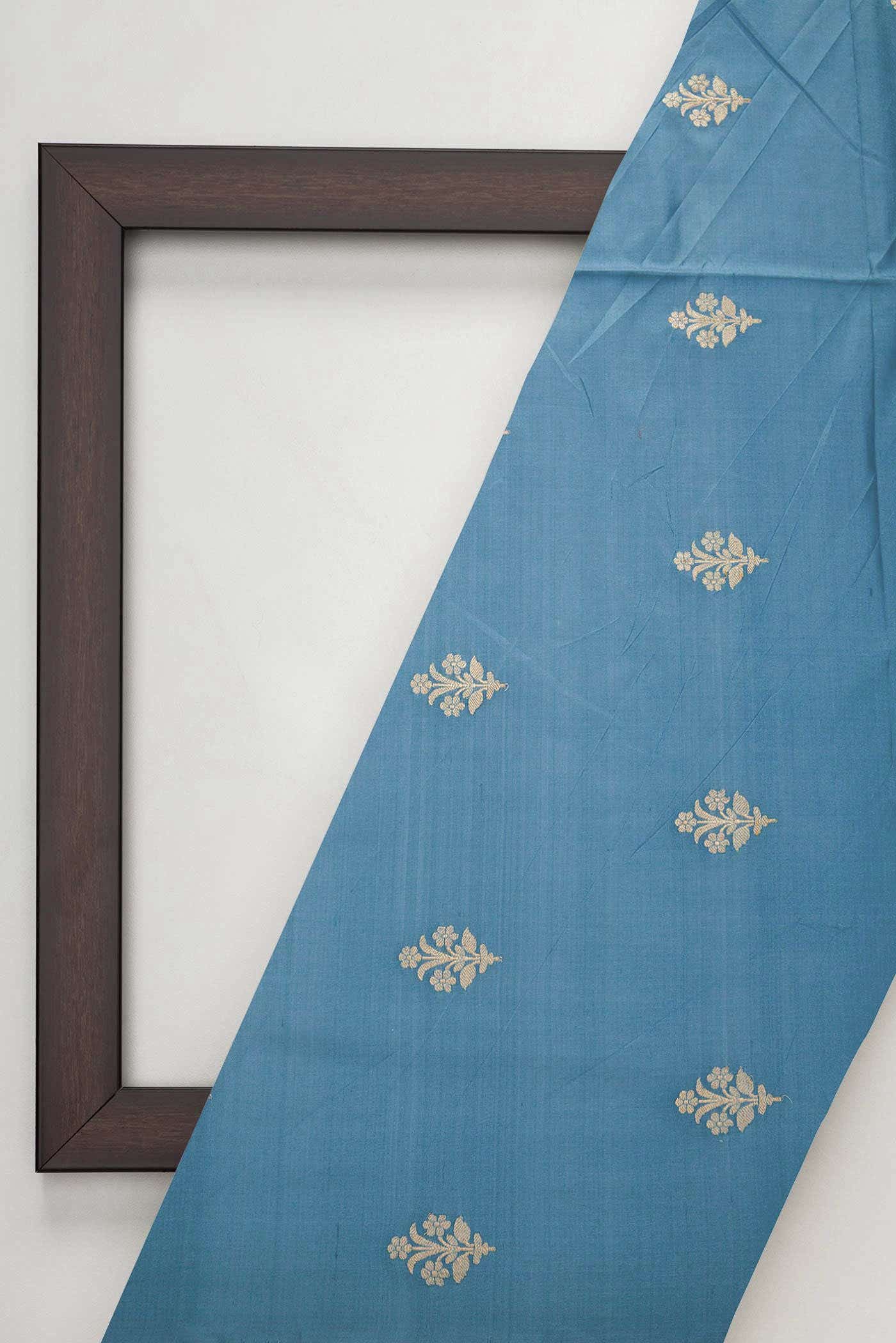 Blue Kanchipuram Silk Dress Material