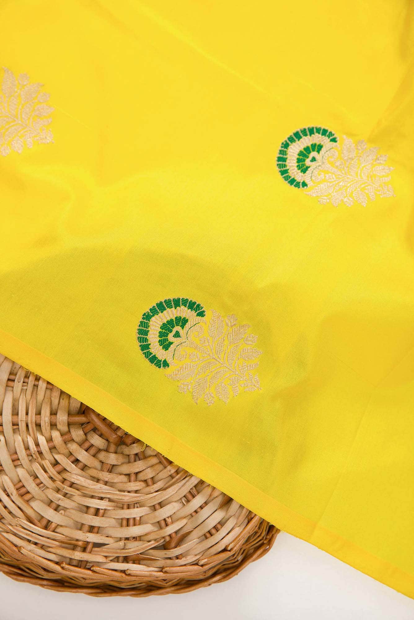 Yellow Kanchipuram Silk Dress Material