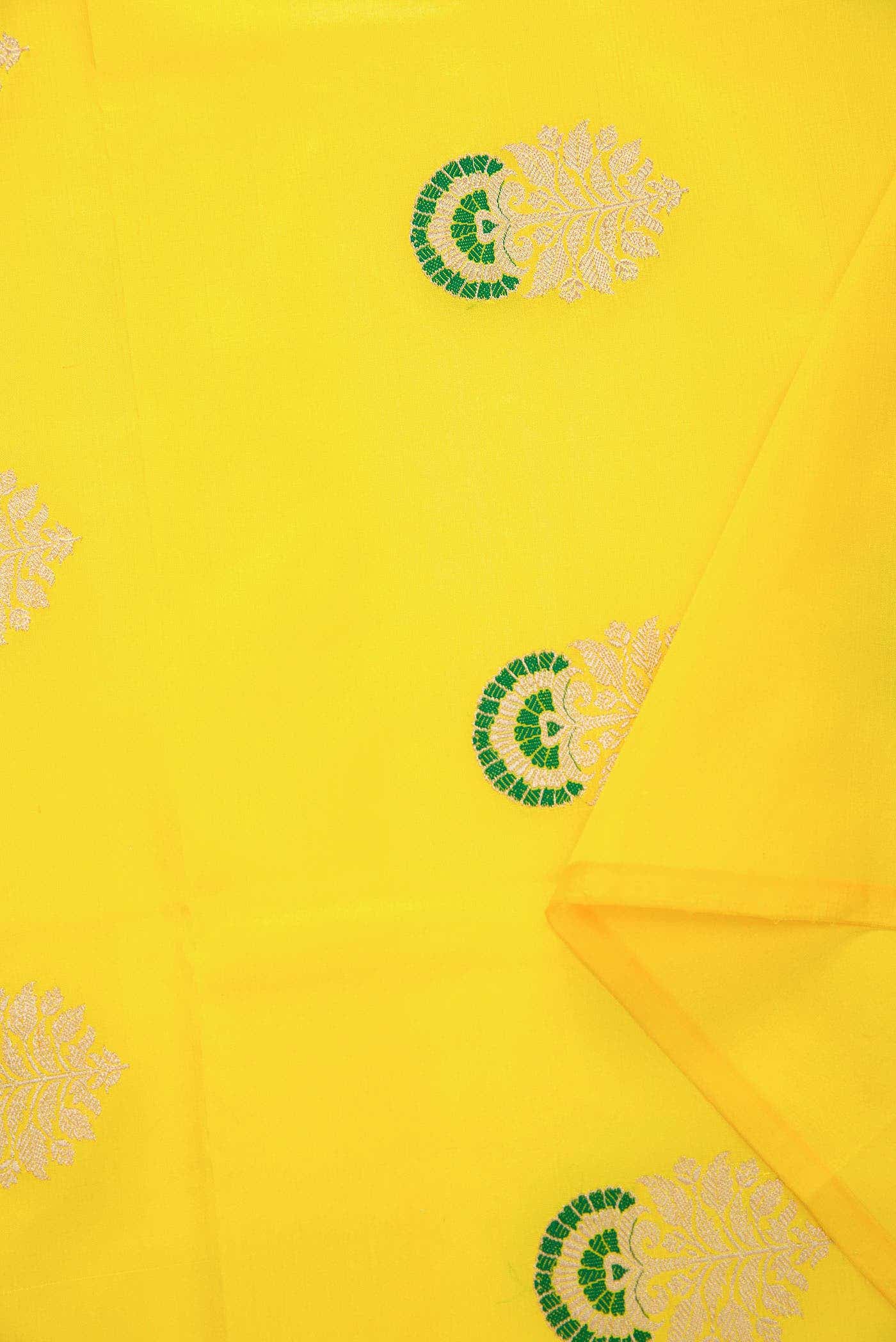 Yellow Kanchipuram Silk Dress Material