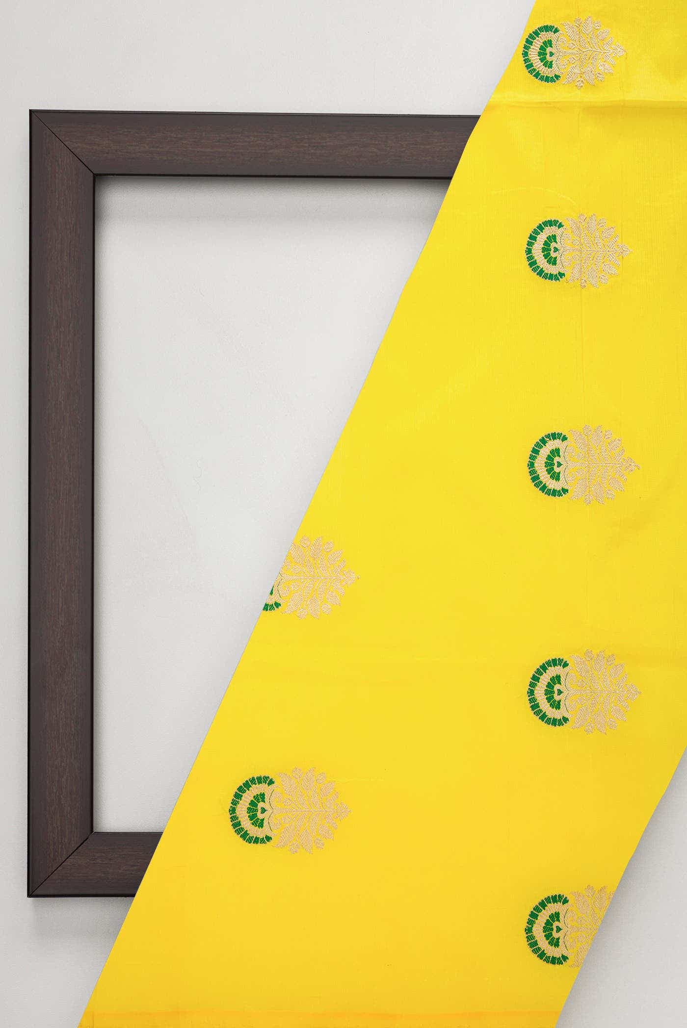 Yellow Kanchipuram Silk Dress Material