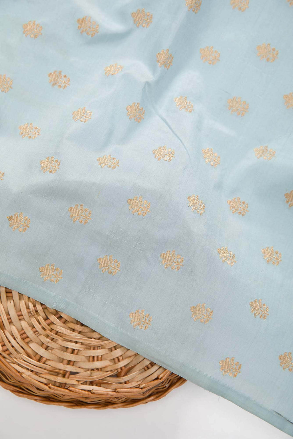 Grey Kanchipuram Silk Dress Material