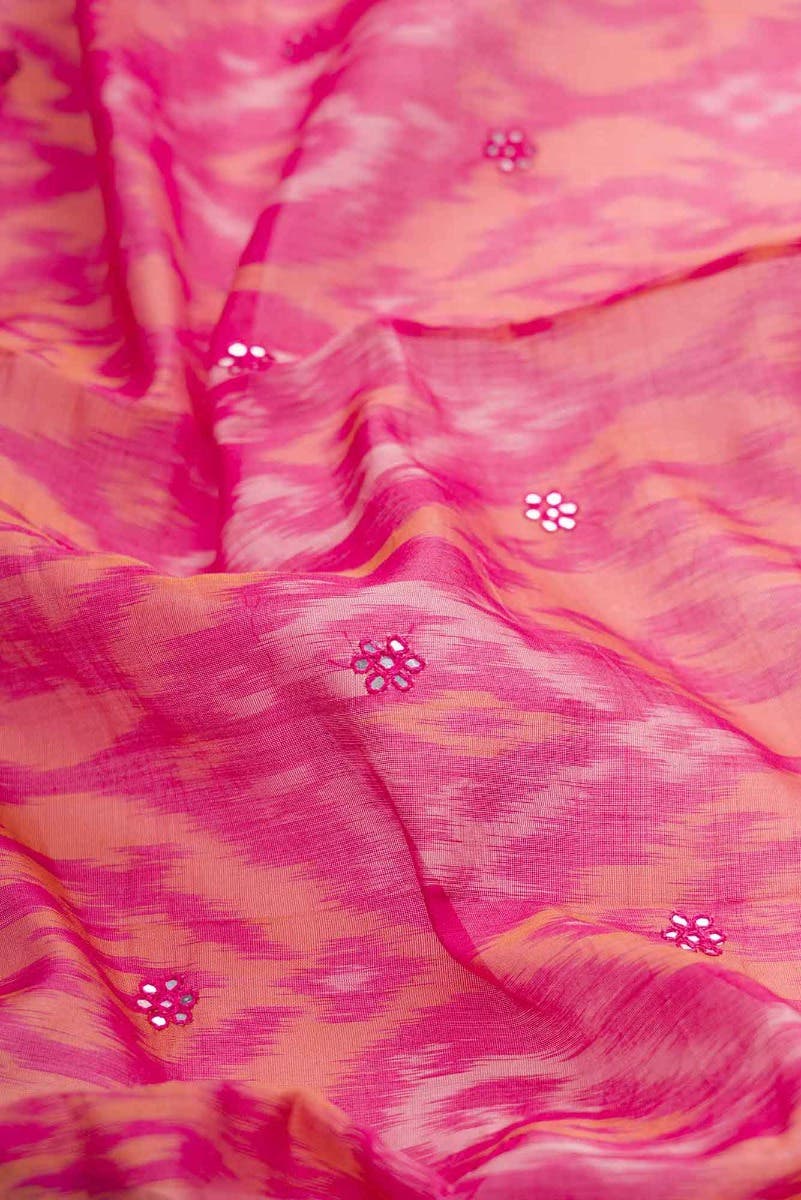Dark Pink Dual Tone Silk Cotton Saree