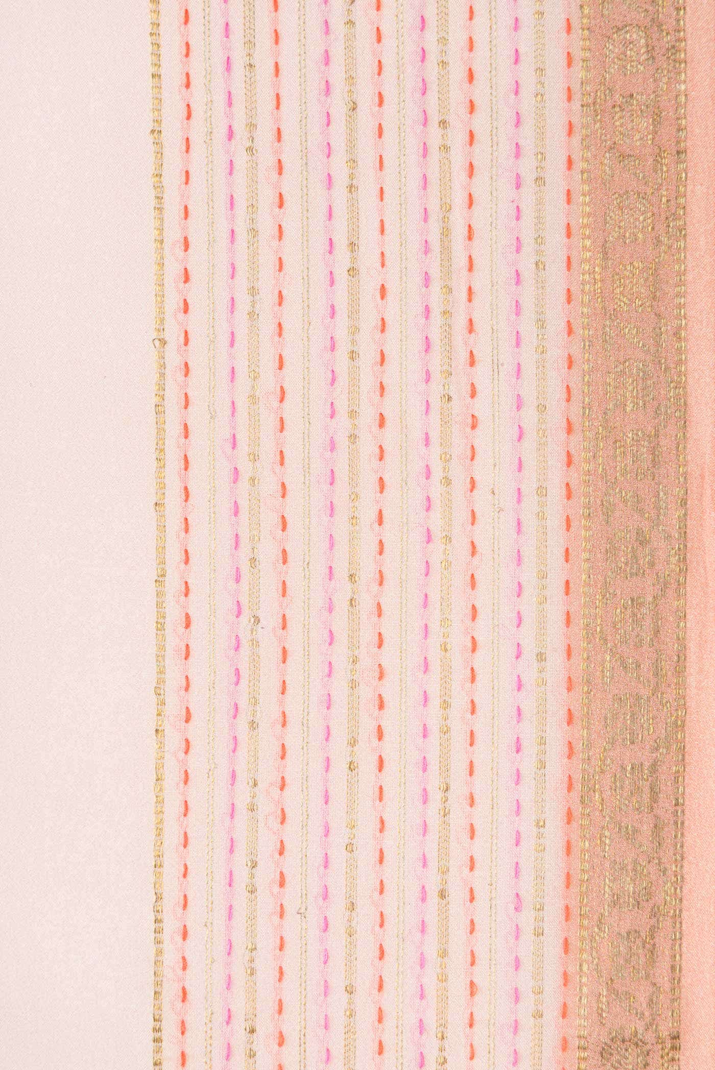 Golden Peach Chanderi Silk Saree