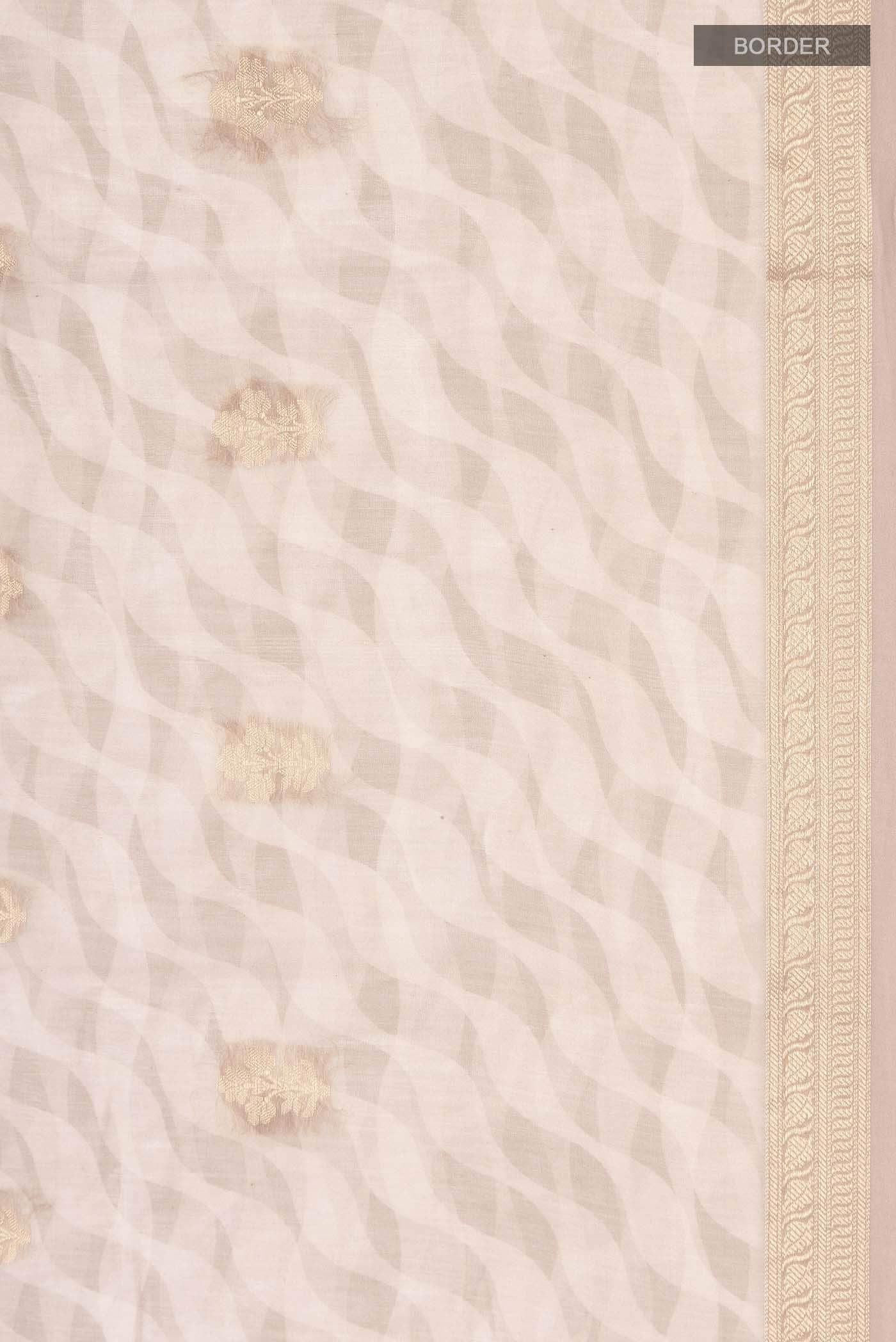 Beige Tussar Silk Saree