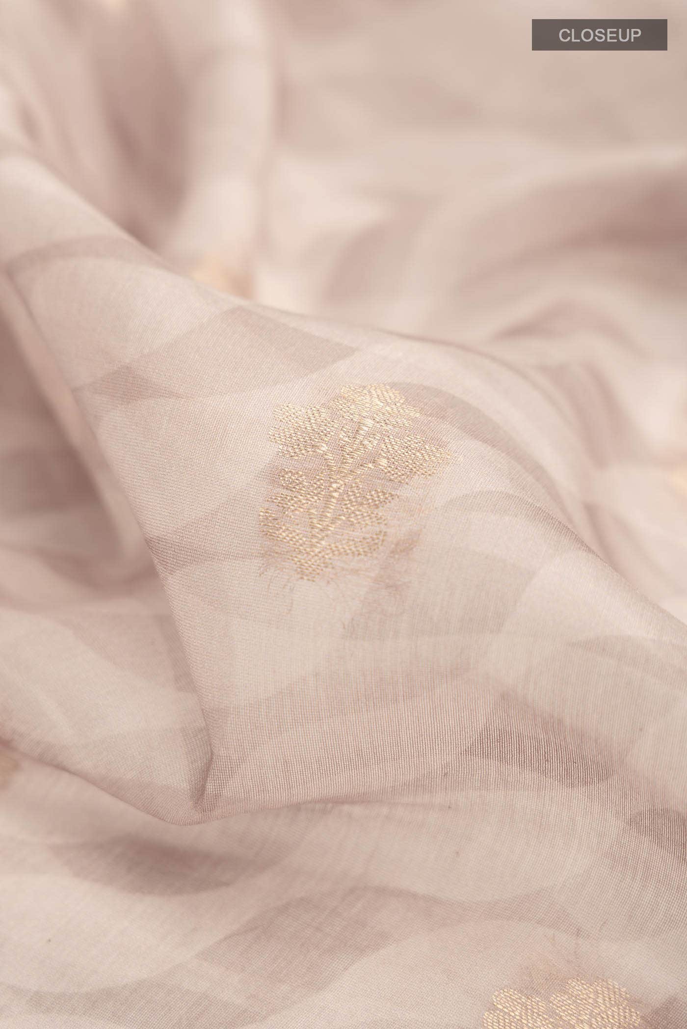 Beige Tussar Silk Saree