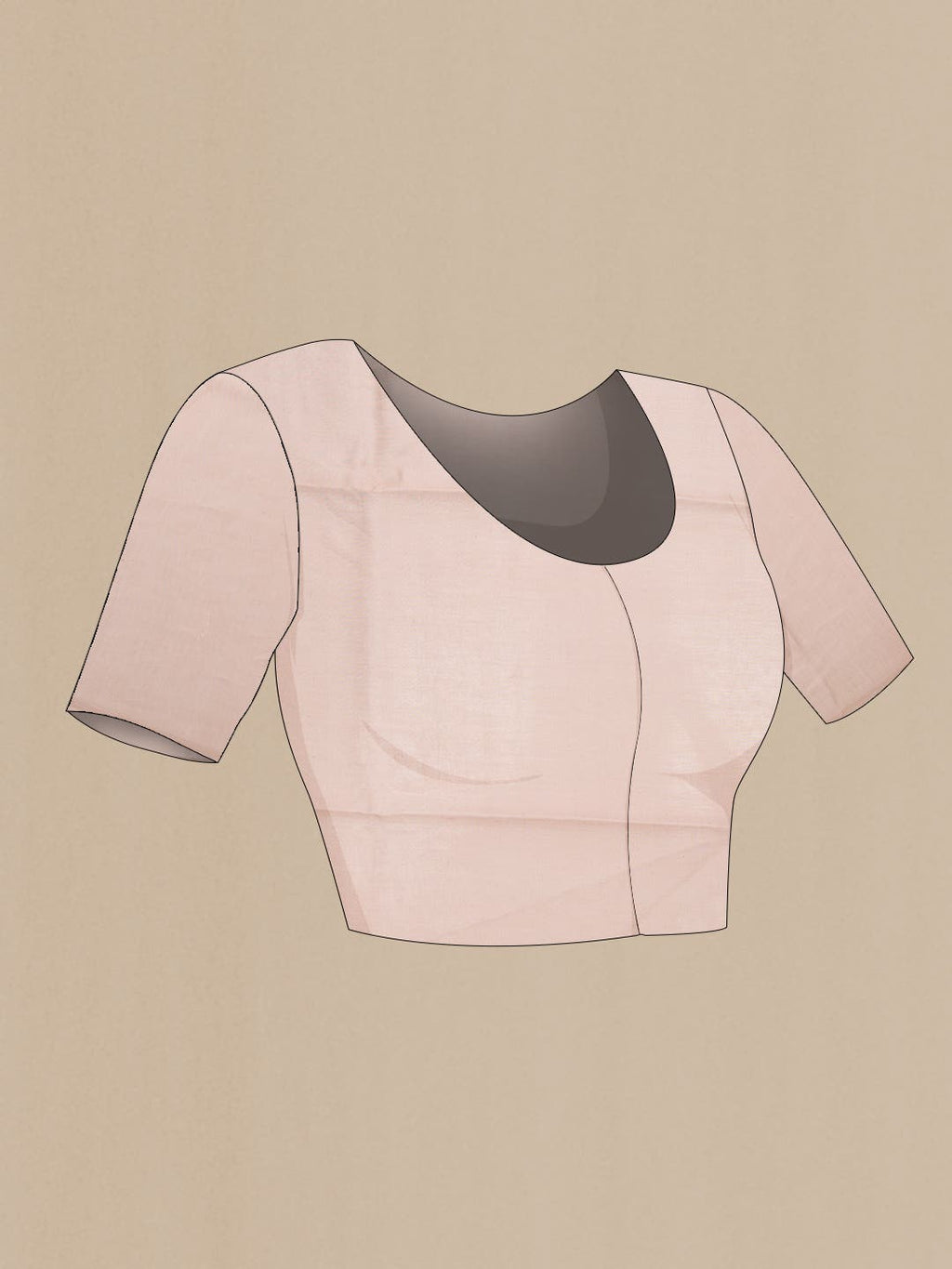 Rose Gold Chanderi Silk Saree