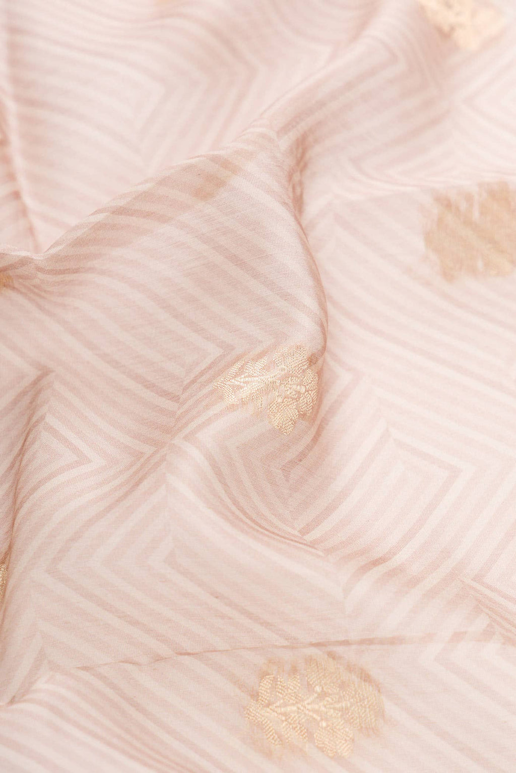 Rose Gold Chanderi Silk Saree