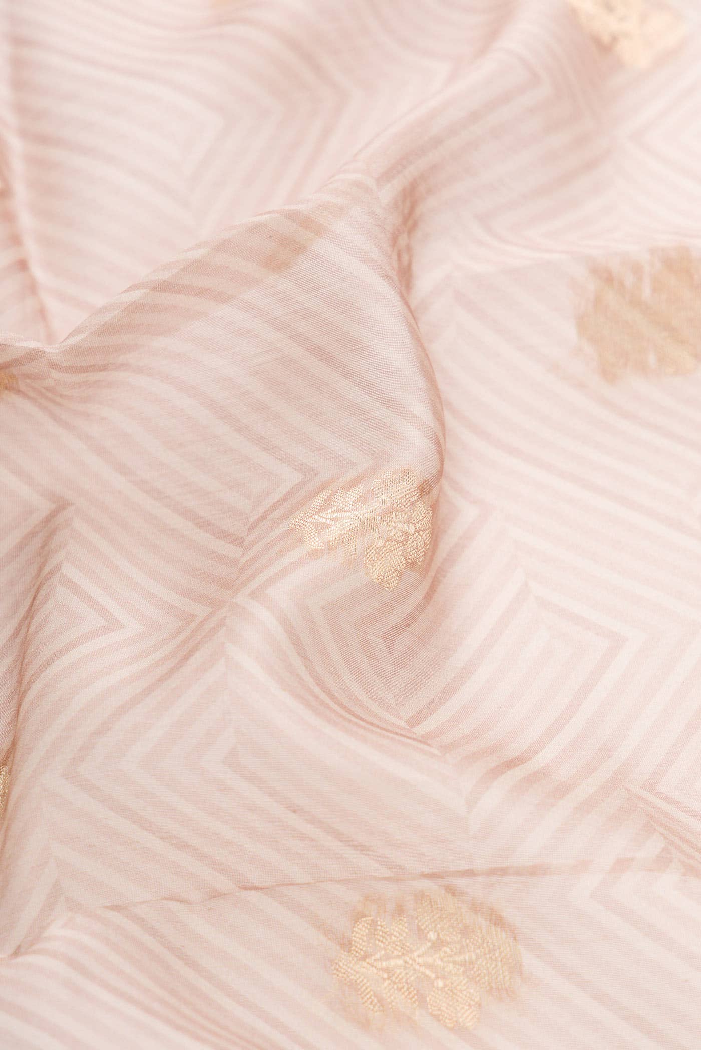 Rose Gold Chanderi Silk Saree
