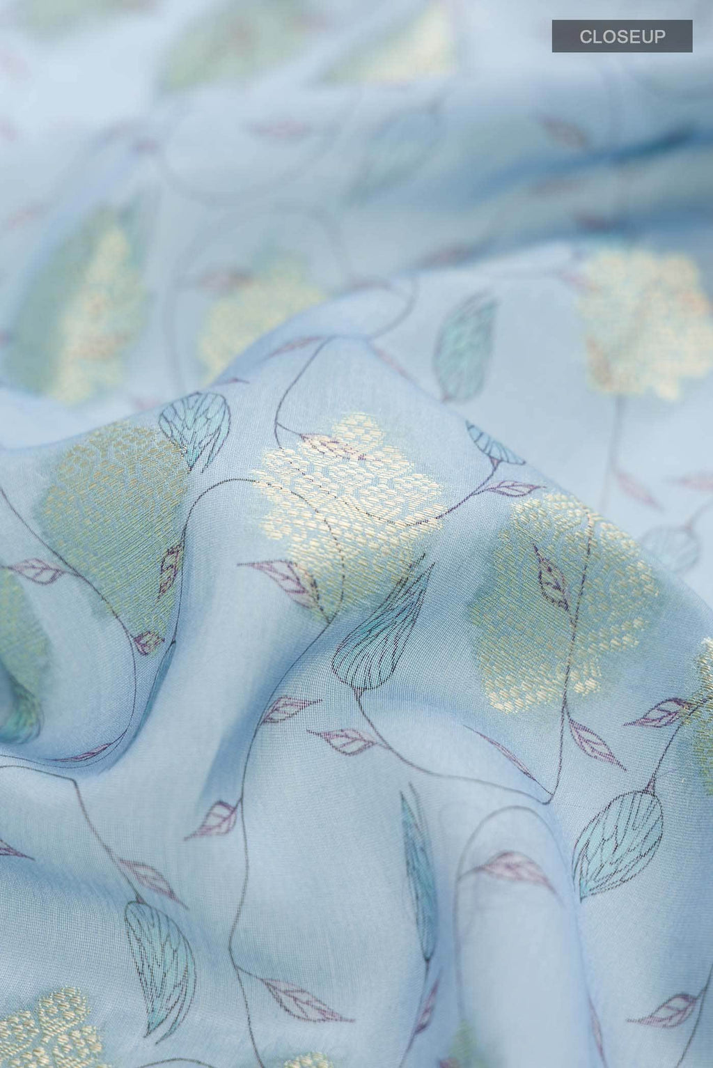 Blue Tussar Silk Saree