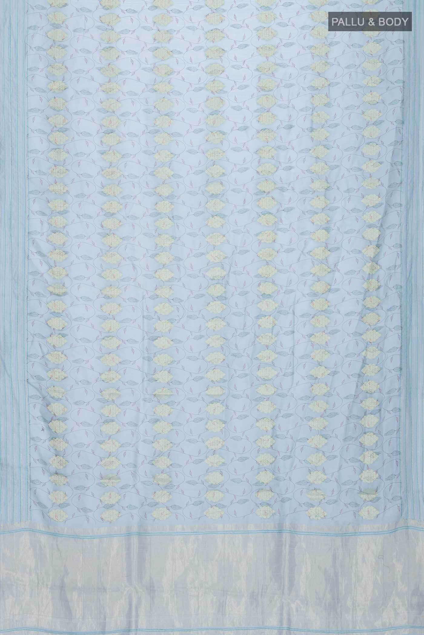 Blue Tussar Silk Saree