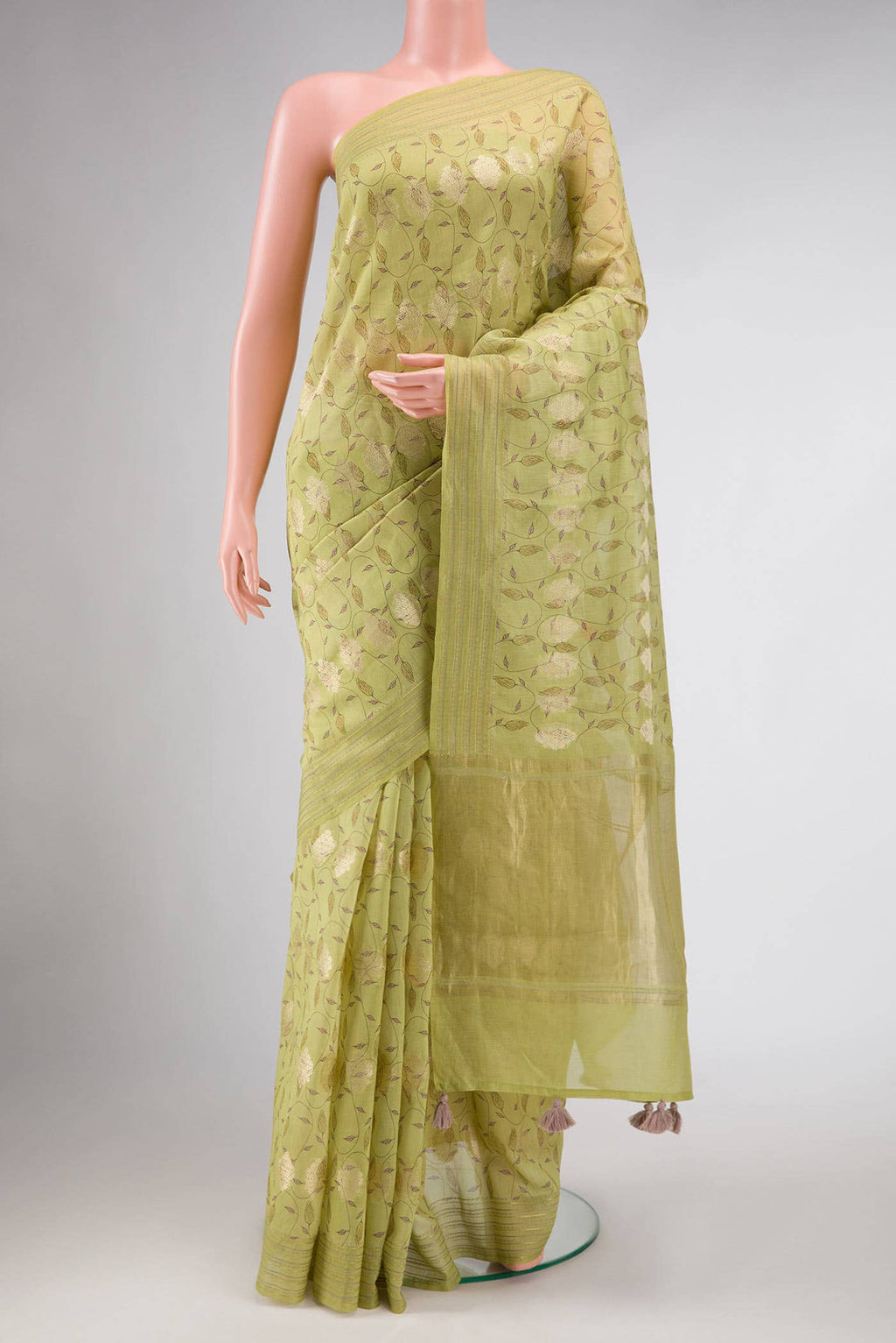 Green Dual Tone Chanderi Silk Saree