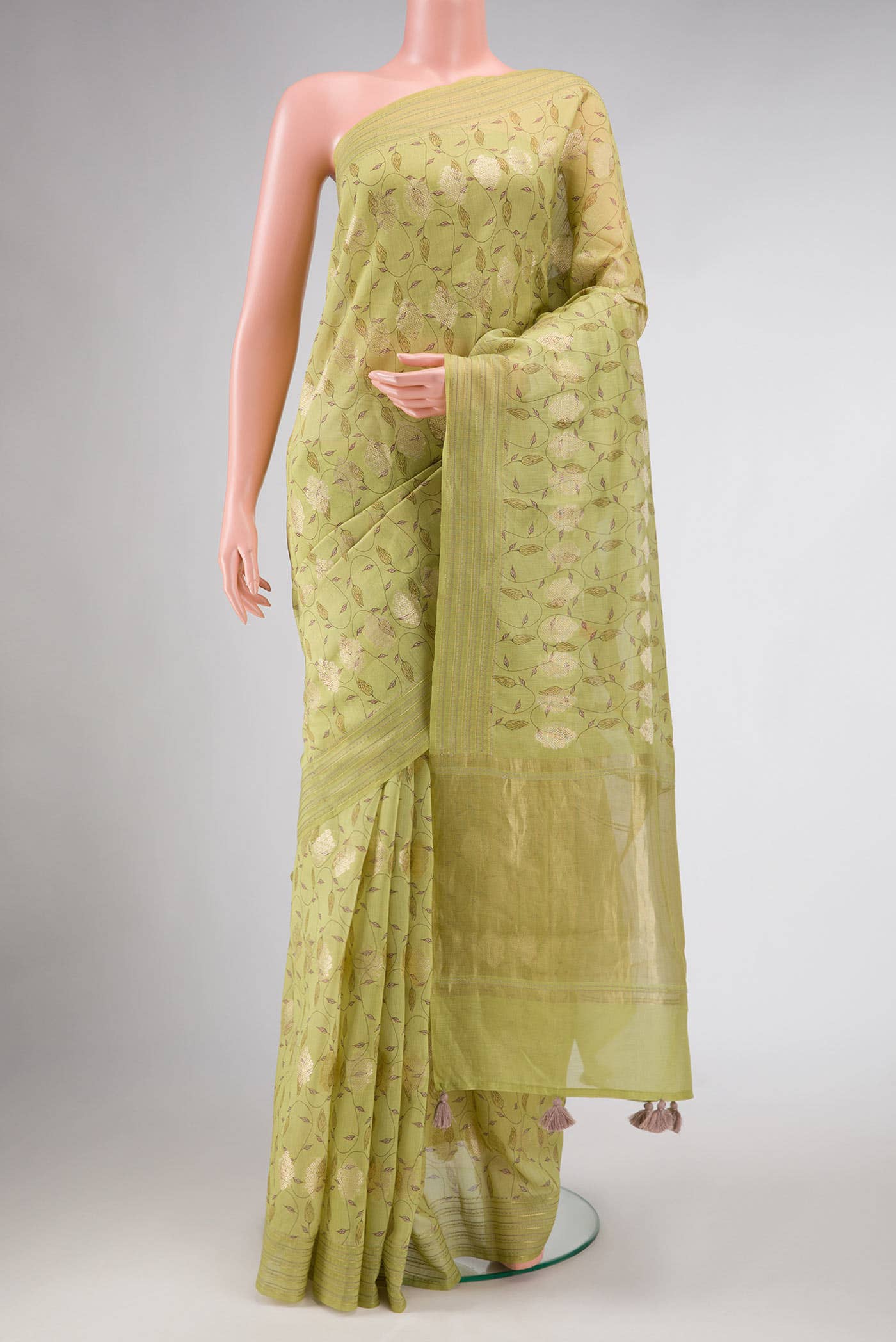 Green Dual Tone Chanderi Silk Saree