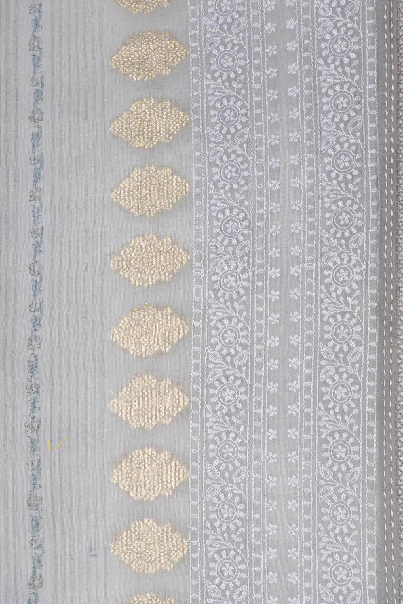 Grey Dual Tone Tussar Silk Saree