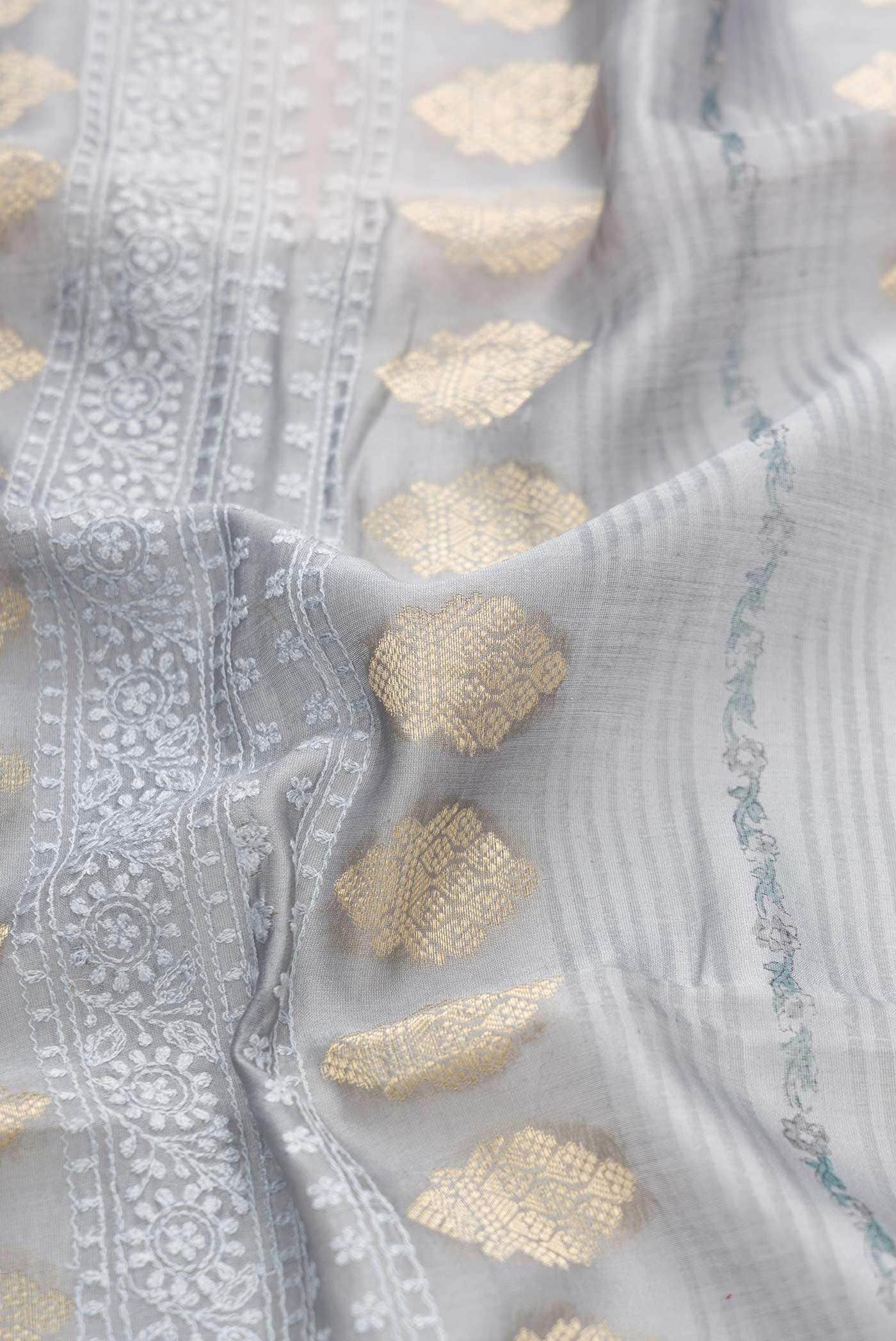 Grey Dual Tone Tussar Silk Saree