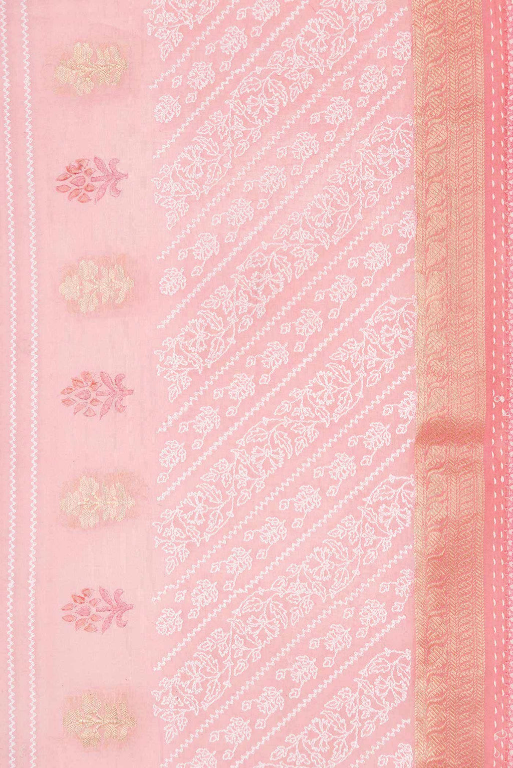 Rose pink Tussar Silk Saree