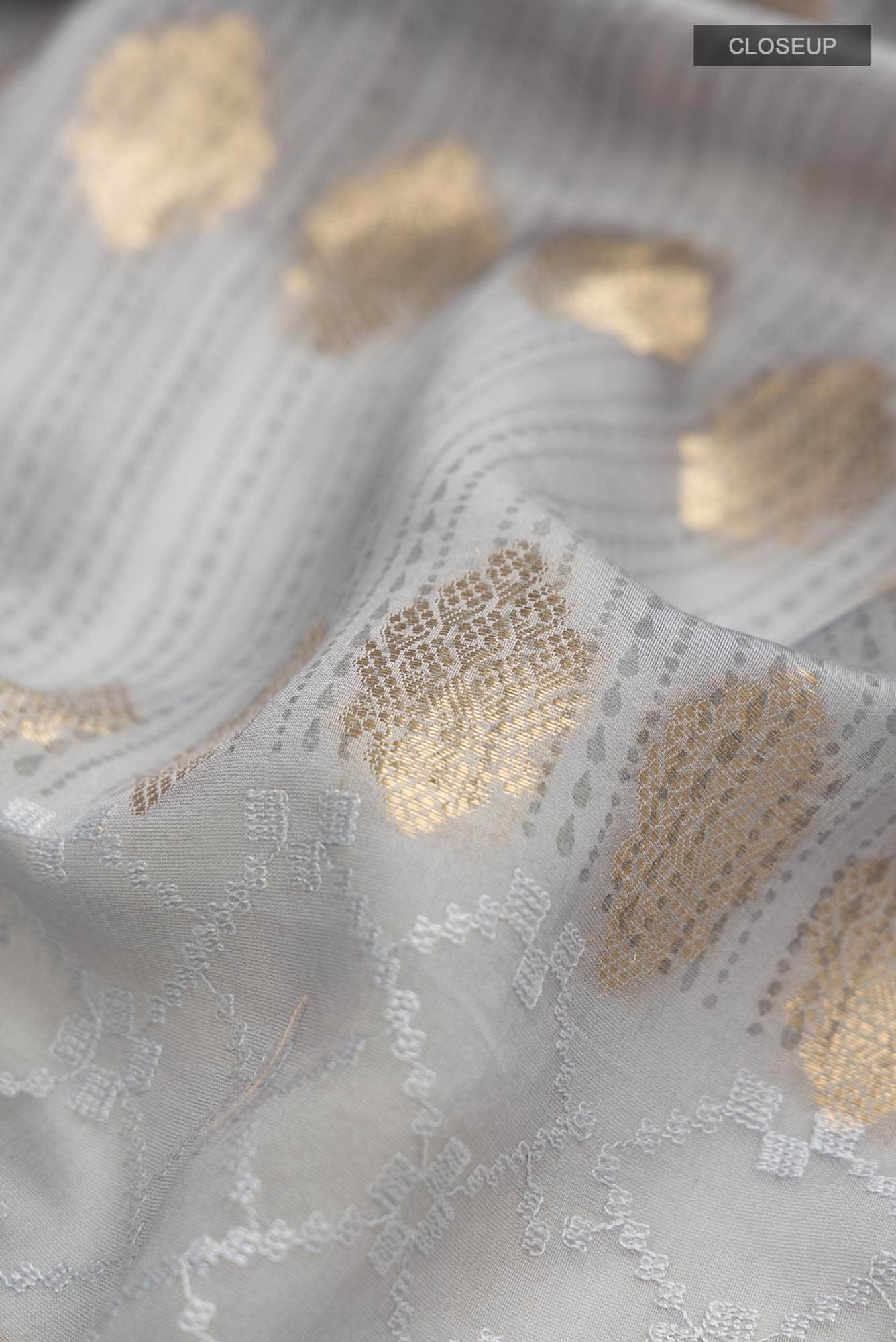 Grey Silk Cotton Saree