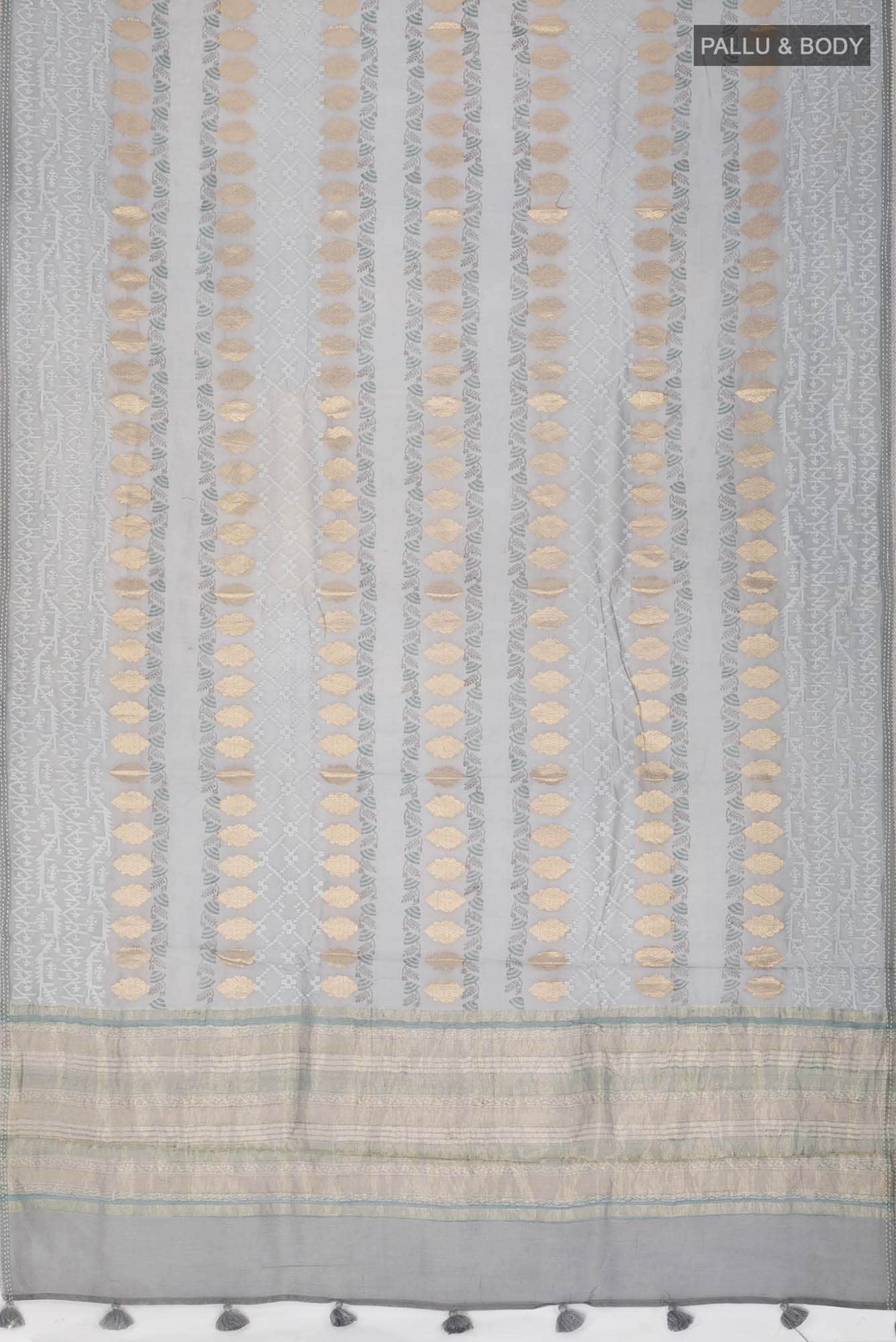 Grey Silk Cotton Saree