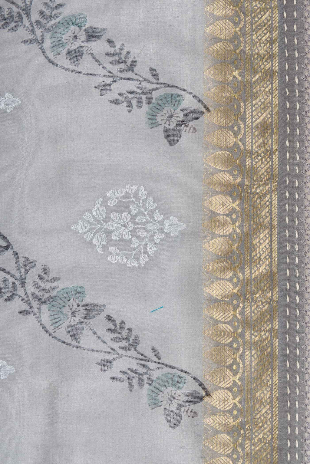 Grey Dual Tone Tussar Silk Saree