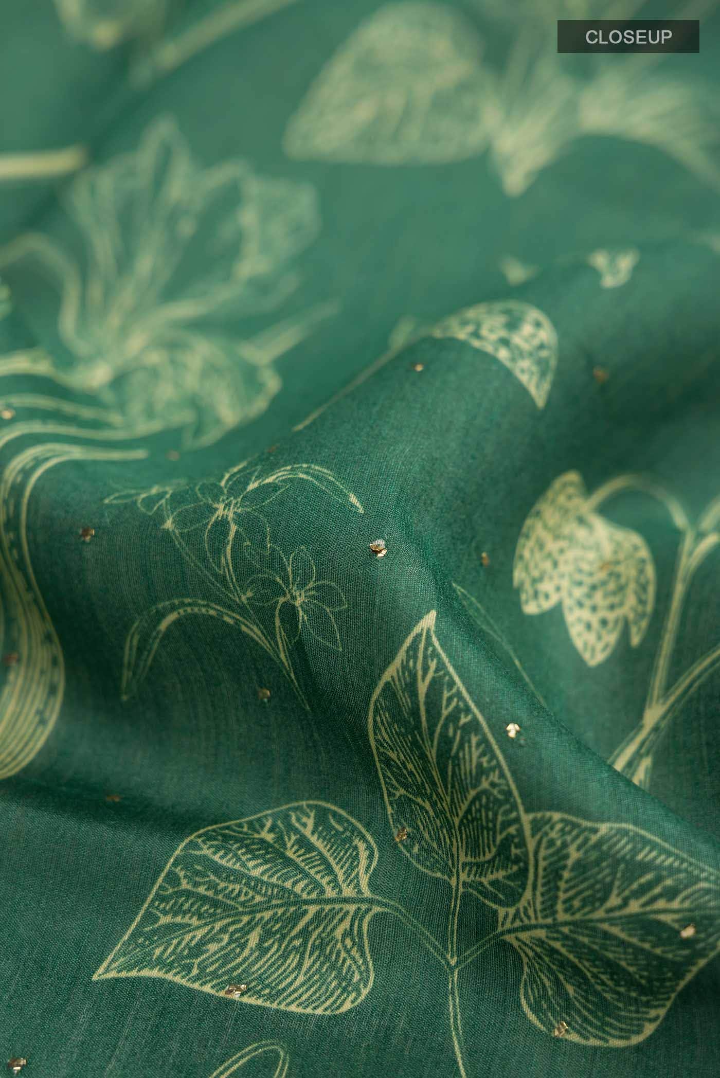 Green Tussar Silk Saree