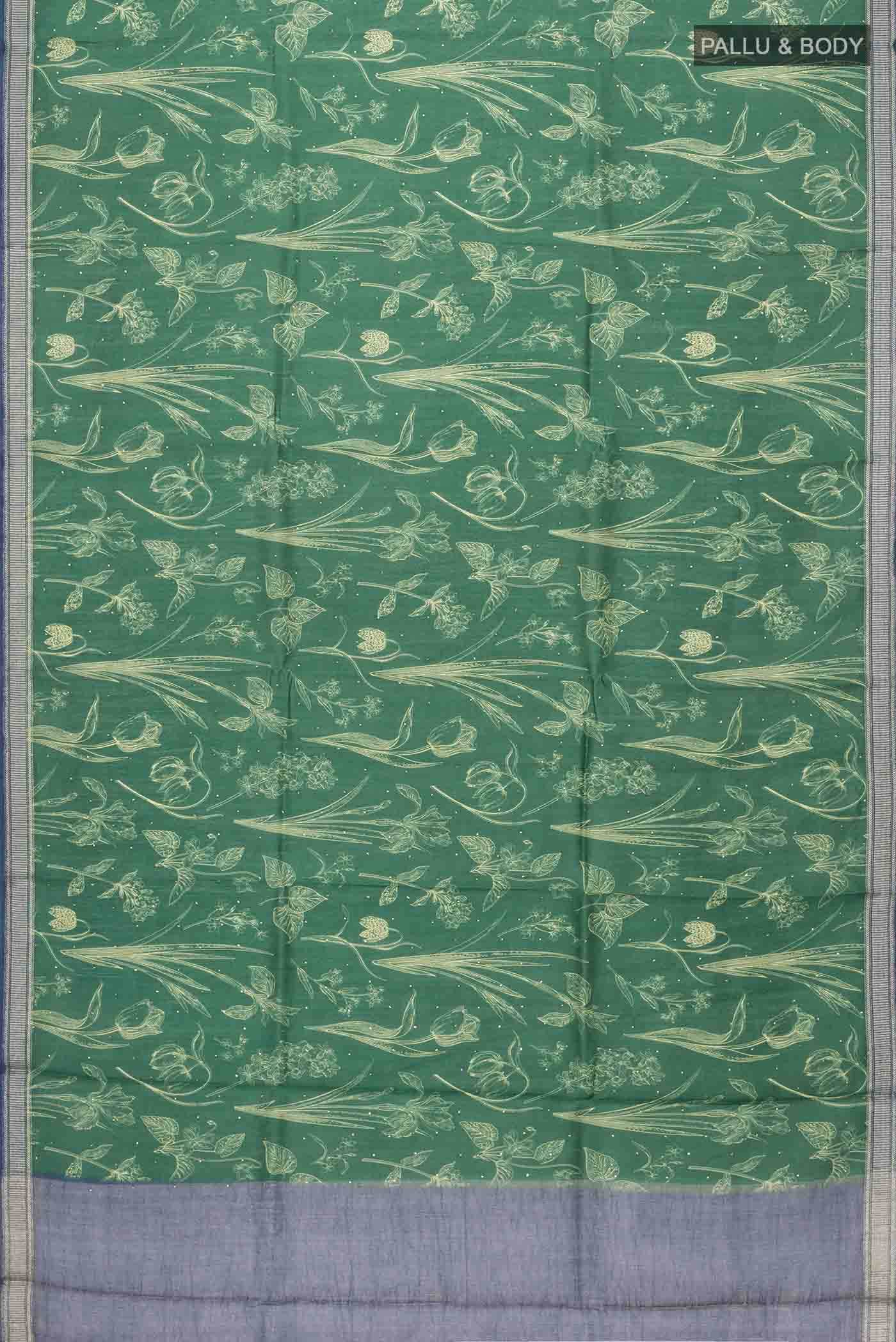 Green Tussar Silk Saree