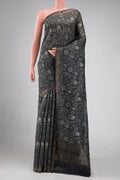 Grey Tussar Silk Saree