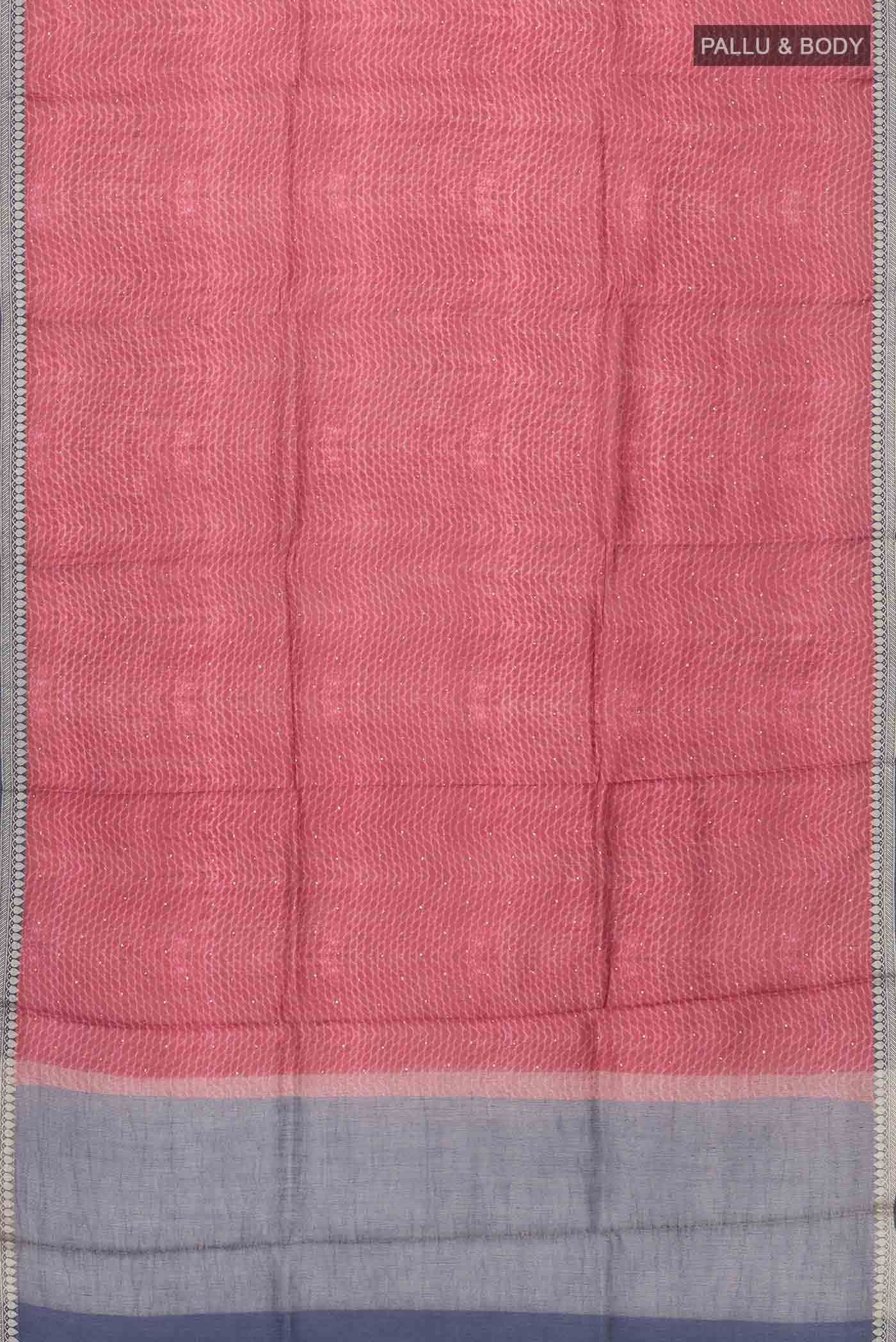 Red Tussar Silk Saree